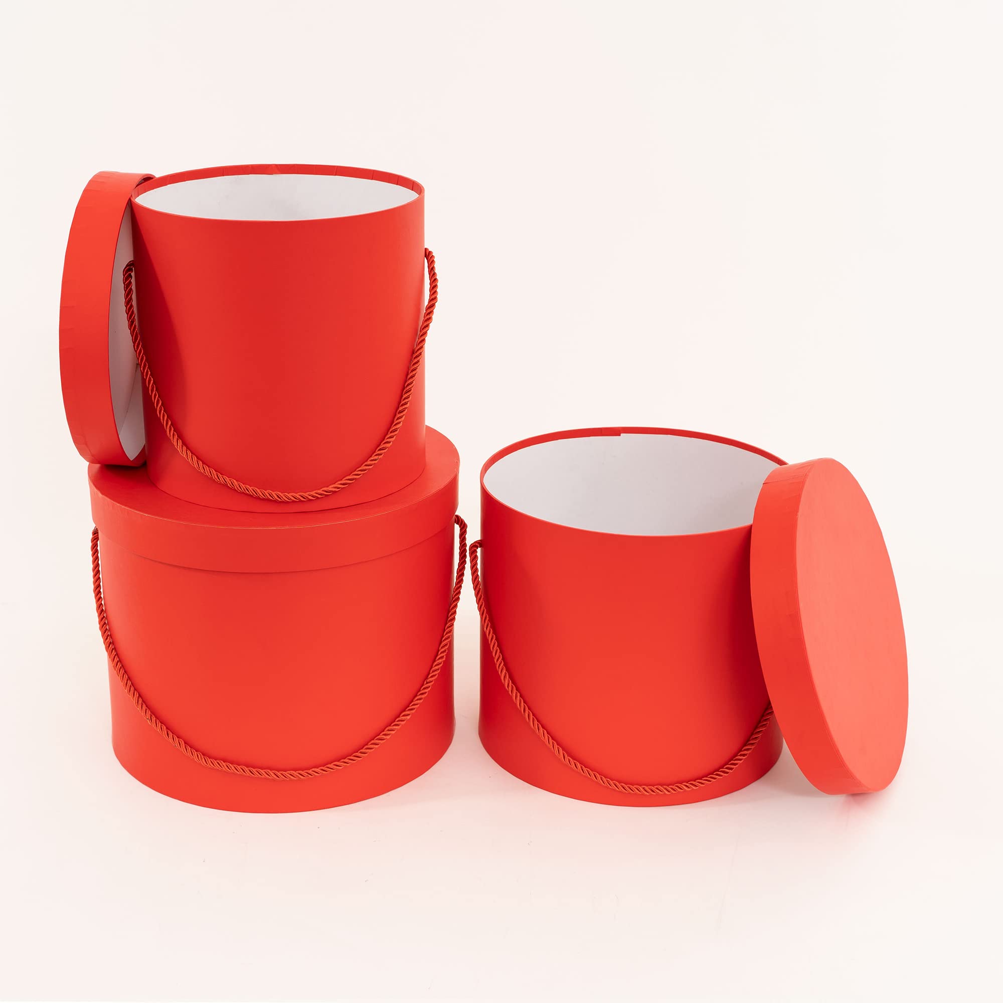 Elegant Round Gift Boxes with Lids - 3pc Set for Birthdays & Weddings