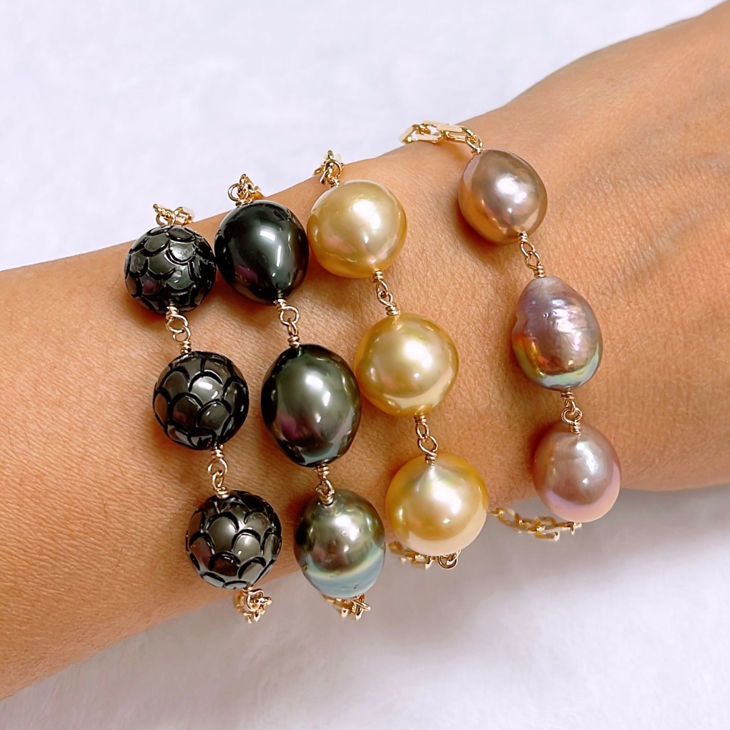 LYLIA Ombré Tahitian Pearl Bracelet (B570) - Elegant Jewelry for Women, Perfect for Weddings, Parties & Special Occasions