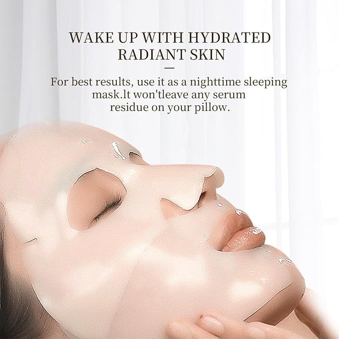 ADBHUTANAND Collagen Overnight Face Mask - Korean Glass Skin Hydrogel Mask for Deep Hydration, Brightening & Anti-Aging | Niacinamide Formula Reduces Pigmentation & Minimizes Pores | 1 Count | Perfect for Nighttime Skincare Routine & Post-Sun Care