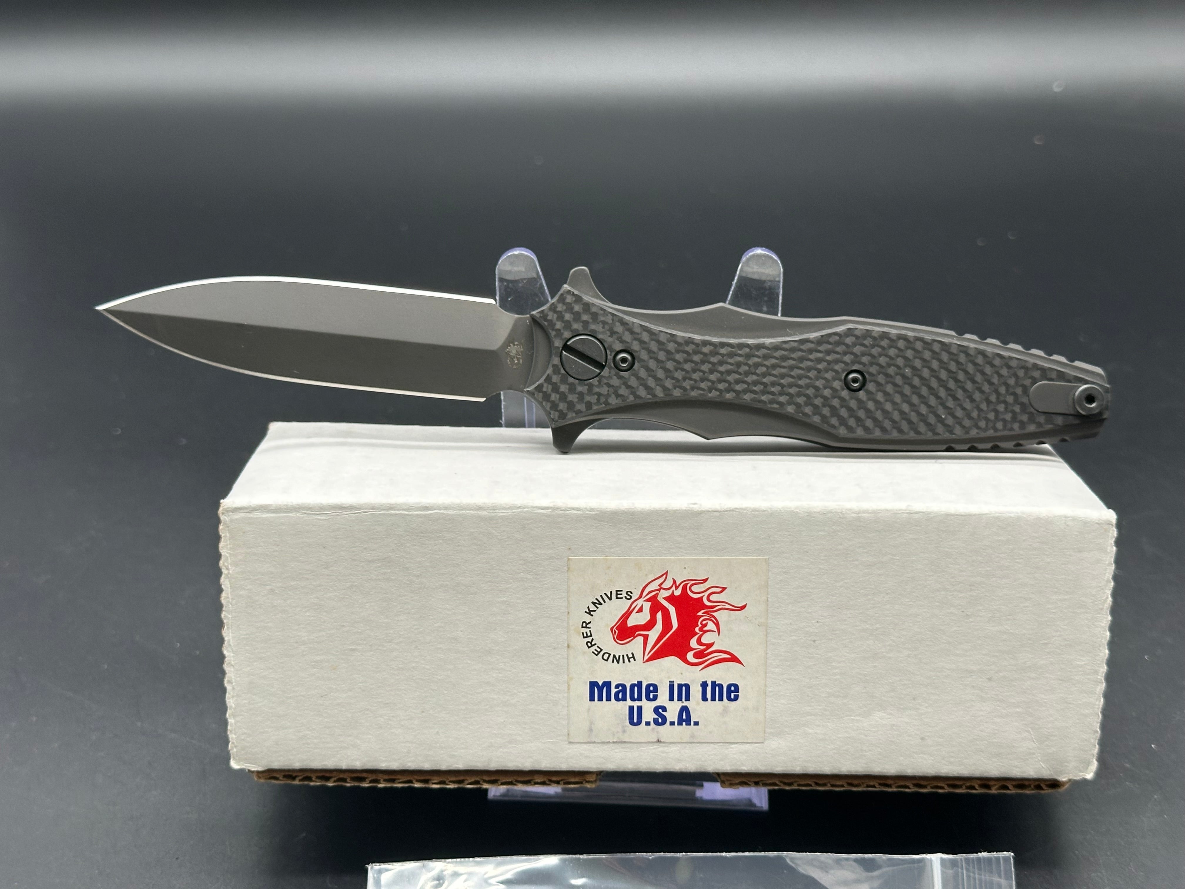 Hinderer Maximus Blackout Folding Knife with Carbon Fiber Scales - EDC, Outdoor, Tactical & Survival Use