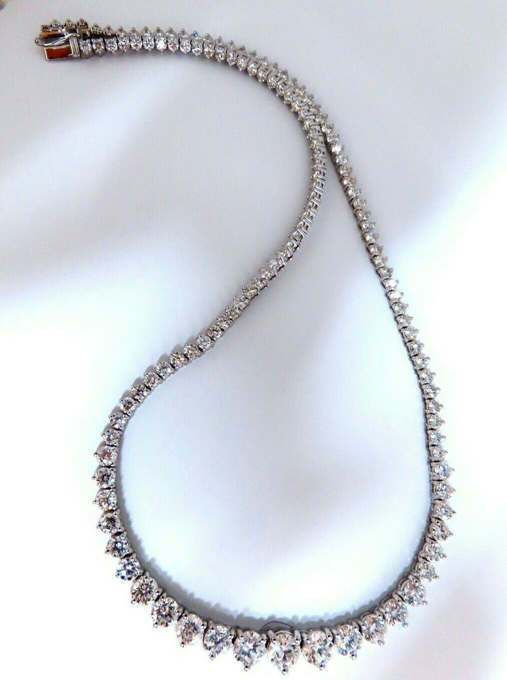 20ct Natural Round Diamond Tennis Necklace in 14K Gold - Classic Riviera Eternity Jewelry for Women, Perfect for Weddings, Anniversaries & Special Occasions