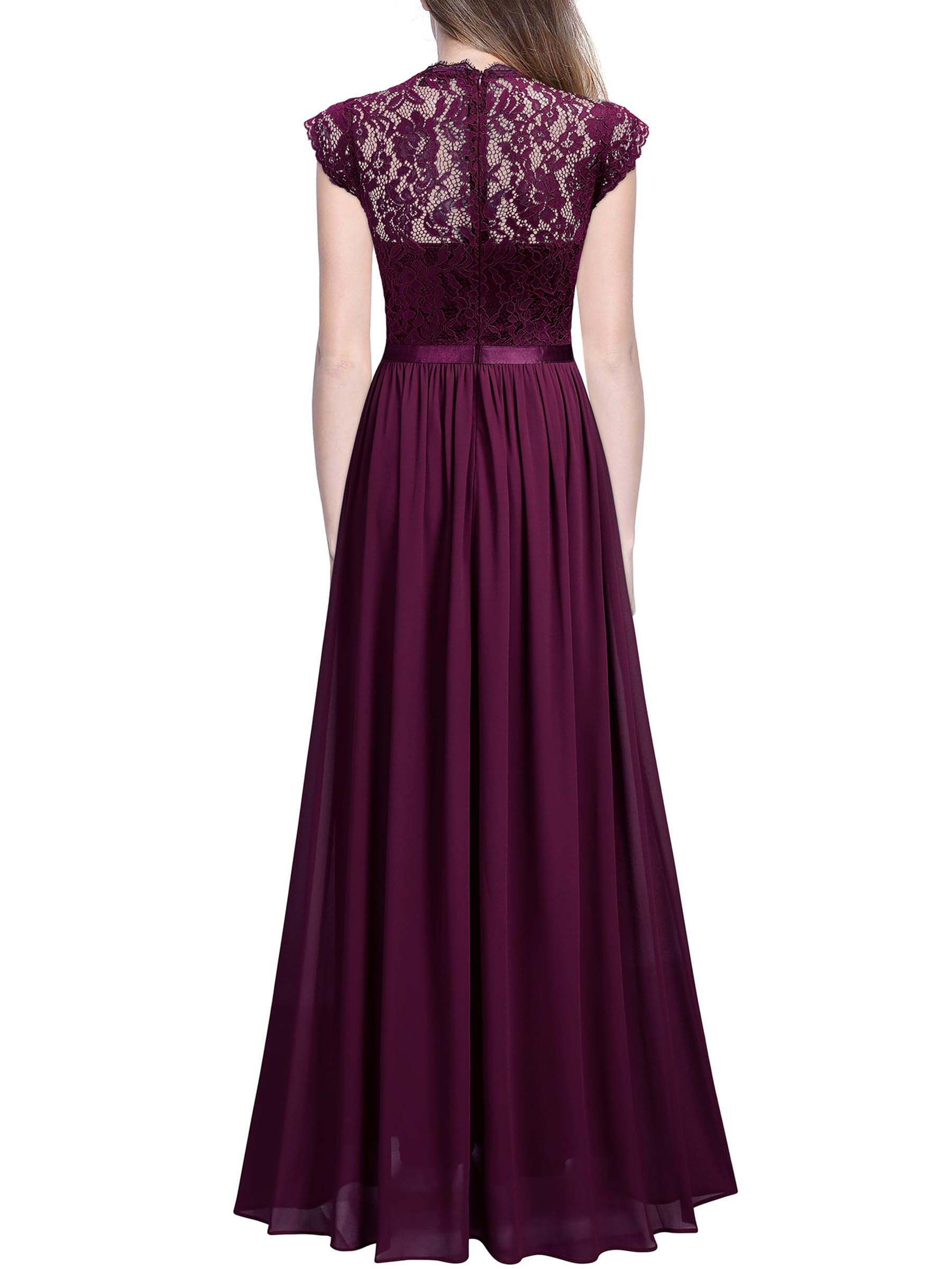 Elegant Floral Lace Maxi Dress for Women - Formal Evening Gown for Party, Wedding & Special Occasions