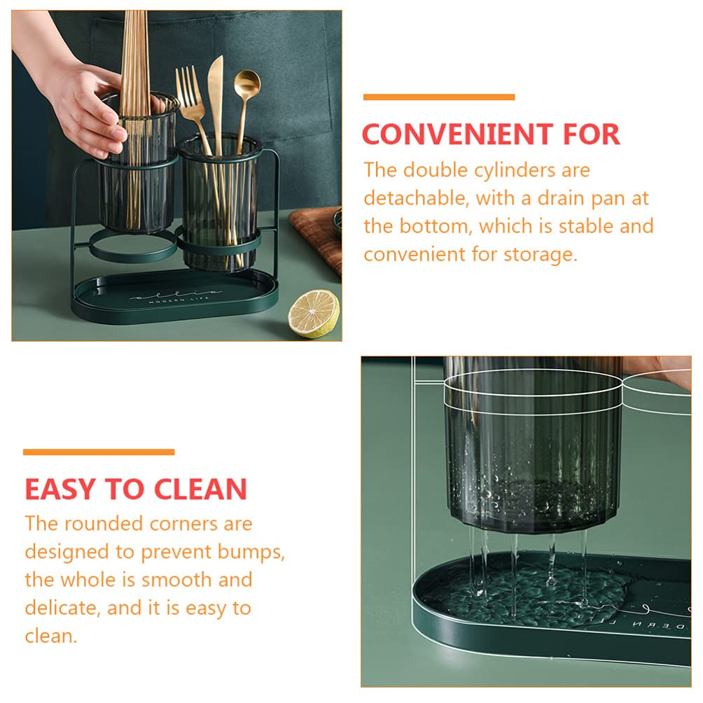 DOITOOL Kitchen Utensil Holder - Countertop Draining Rack for Chopsticks, Spoons & Cooking Tools | Sink Organizer with Drainage | Perfect for Kitchen Counter, Sink Side & Cooking Space Organization