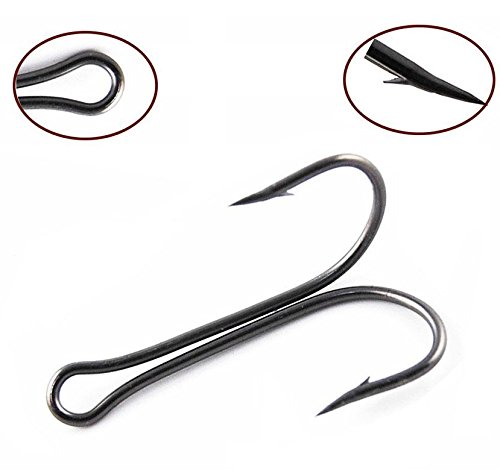 100pcs #8 Round Bend Strong Sharp Fishing Treble Hooks - Saltwater & Freshwater Fishing Hooks (Size 3551) - Perfect for Bass, Trout, and Saltwater Game Fish