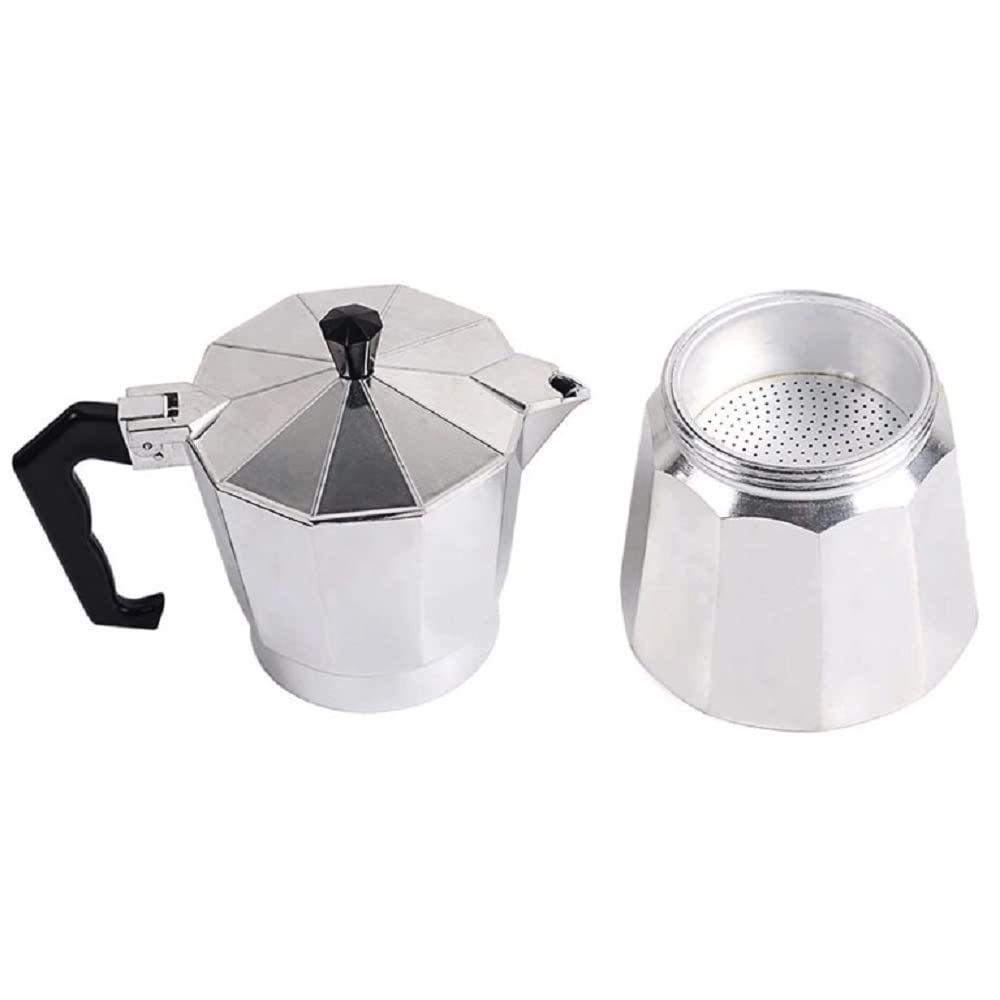 J&V TEXTILES 12-Cup Stovetop Espresso & Coffee Maker - Classic Italian Moka Pot for Cuban Café Brewing, Perfect for Home, Office & Camping Use