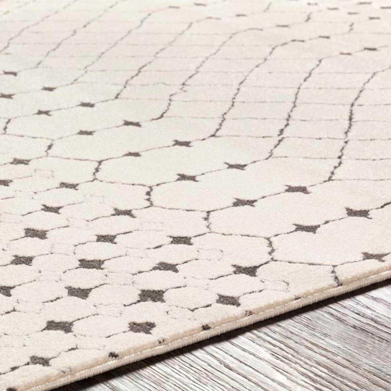 Mark&Day 8x10 Rouen Global Charcoal Area Rug - Soft Modern Carpet for Living Room, Bedroom, Kitchen - 7'10
