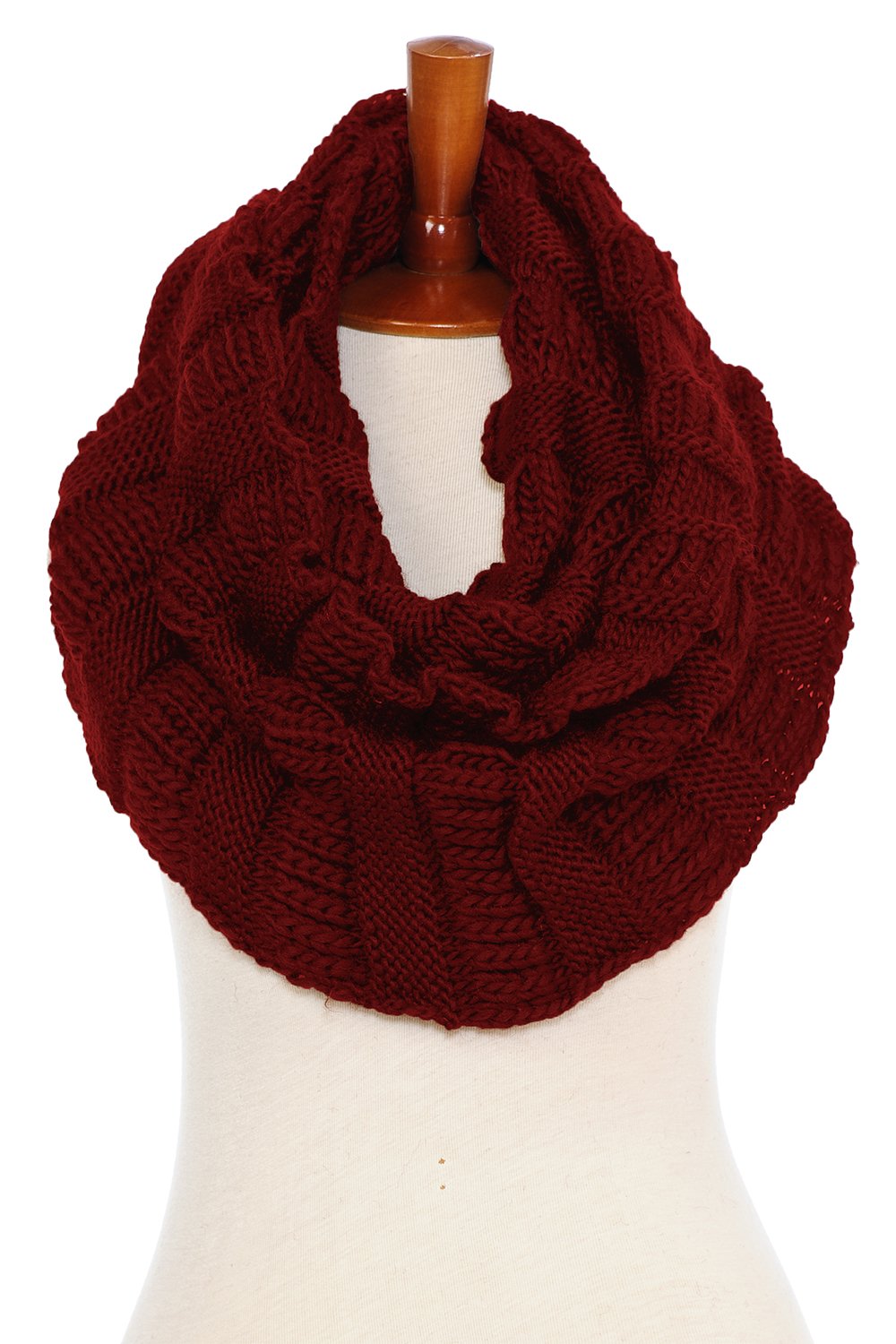 Basico Infinity Scarf for Women - Soft Crochet Knit Winter Scarf Wrap - Cozy Fashion Accessory for Cold Weather, Outdoor Activities and Holiday Gifts