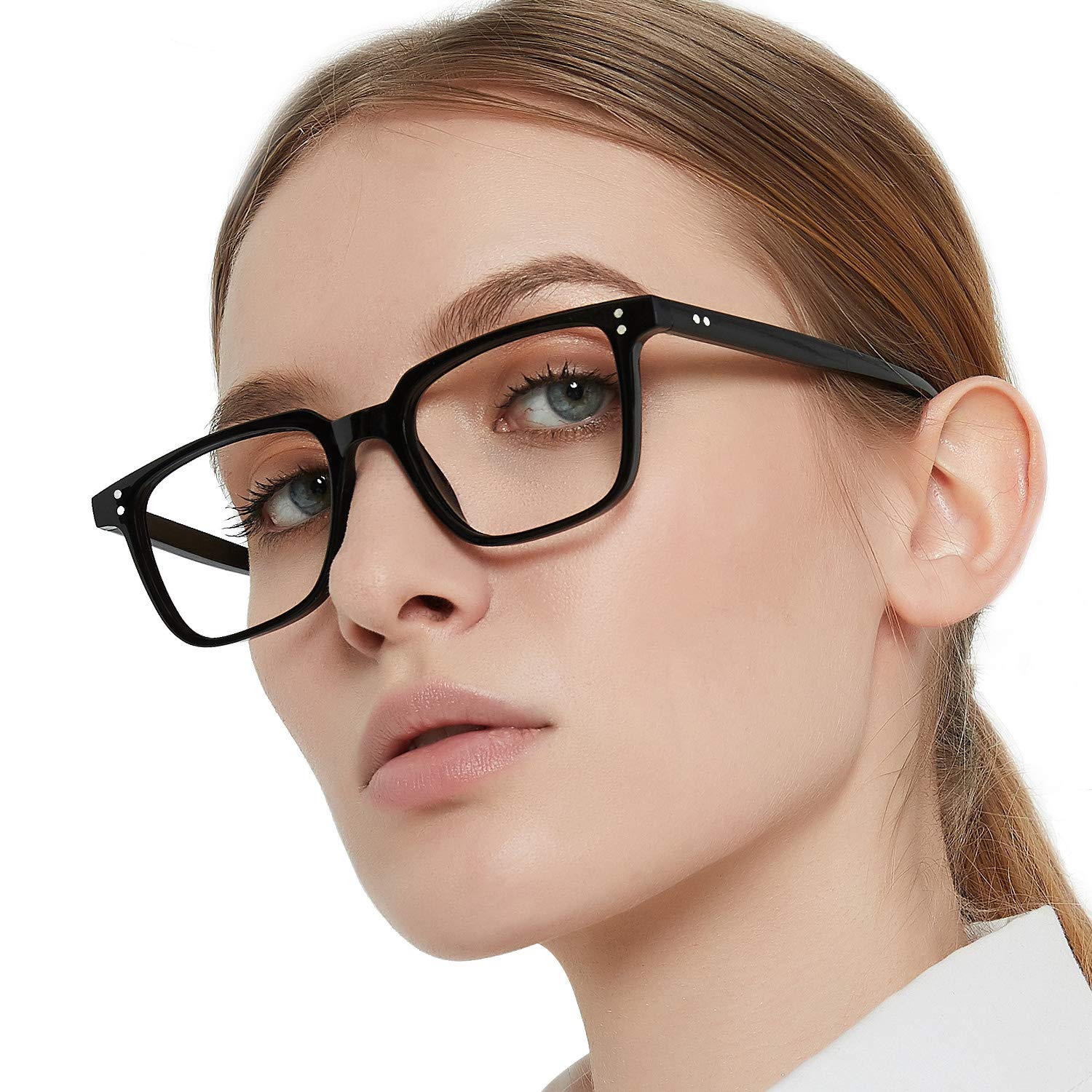 Blue Light Blocking Reading Glasses for Women - MARE AZZURO Computer Readers with Anti-Glare Protection (0 to 6.0 Strength, Black Frame) - Perfect for Office Work, Screen Time & Night Reading