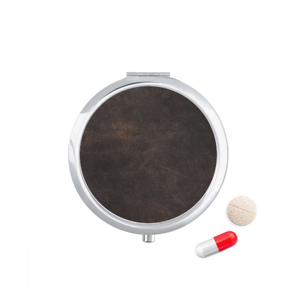 Black Leather Travel Pill Case - Compact Medicine Storage for Daily Use
