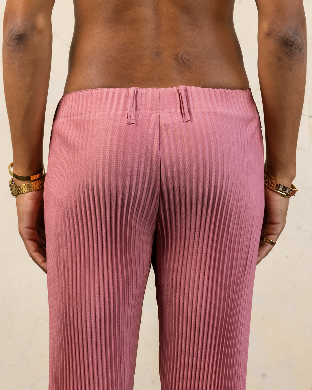 404 Harbour Plisse Pants for Women - Soft Pink High Waisted Wide Leg Palazzo Pants - Comfortable Stretchy Lounge Pants for Yoga, Travel and Casual Wear