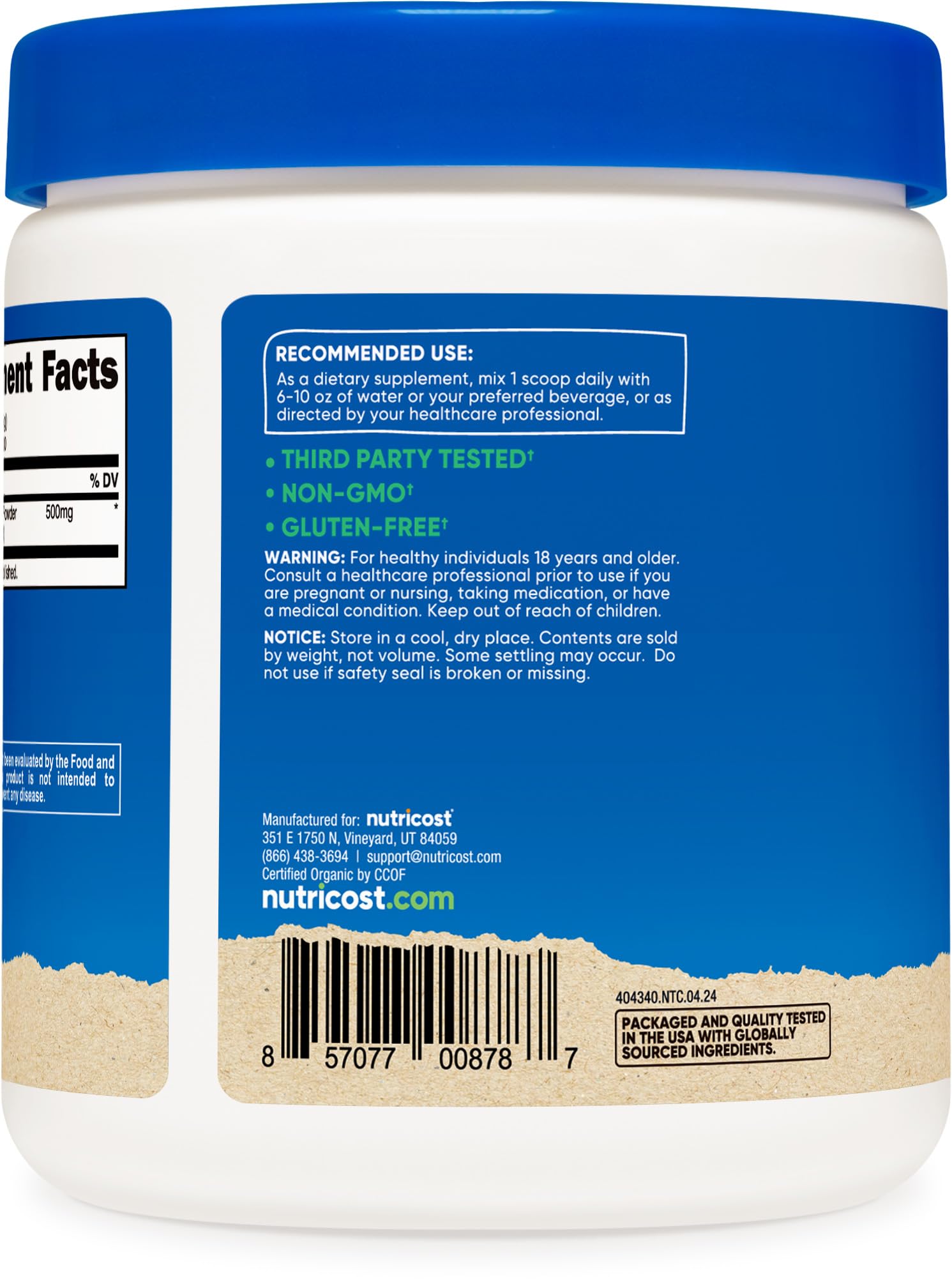 Nutricost Organic Mucuna Pruriens Powder 250g - Gluten Free, Non-GMO, Vegetarian Supplement for Natural Energy & Mood Support - Perfect for Smoothies, Teas & Wellness Routines