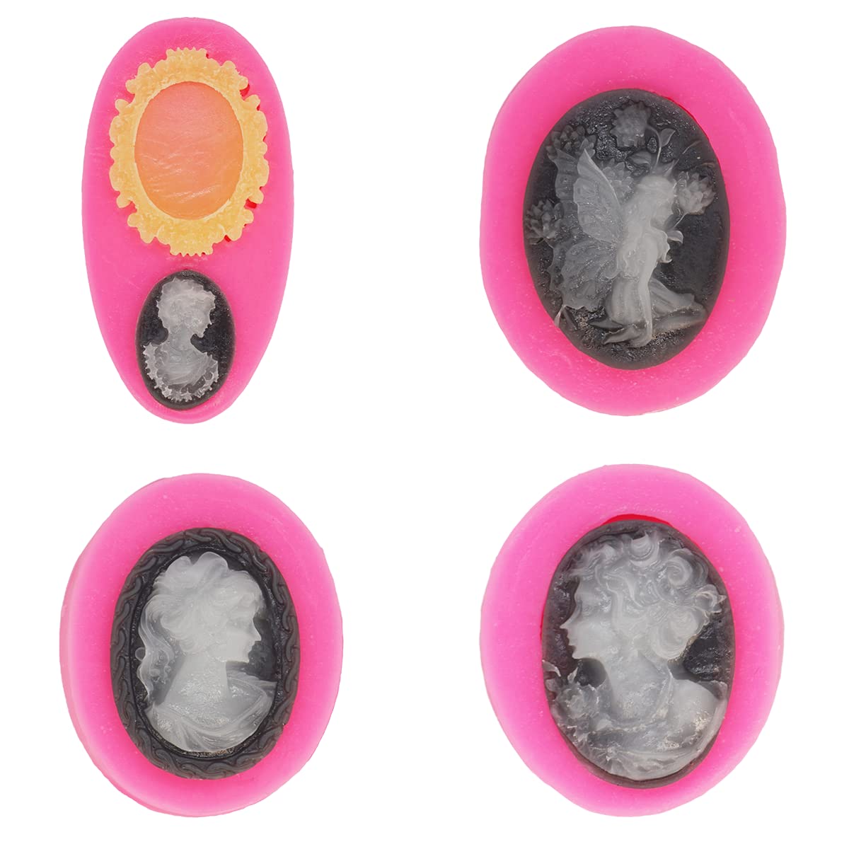 3D Retro Cameo Silicone Mold - Angel & Fairy Fondant Mold for DIY Cupcake, Cake Topper, Chocolate, Candy, Ice Cube, Gum Paste - Perfect for Desserts, Ice Cream, Jelly Shots & Party Decorations