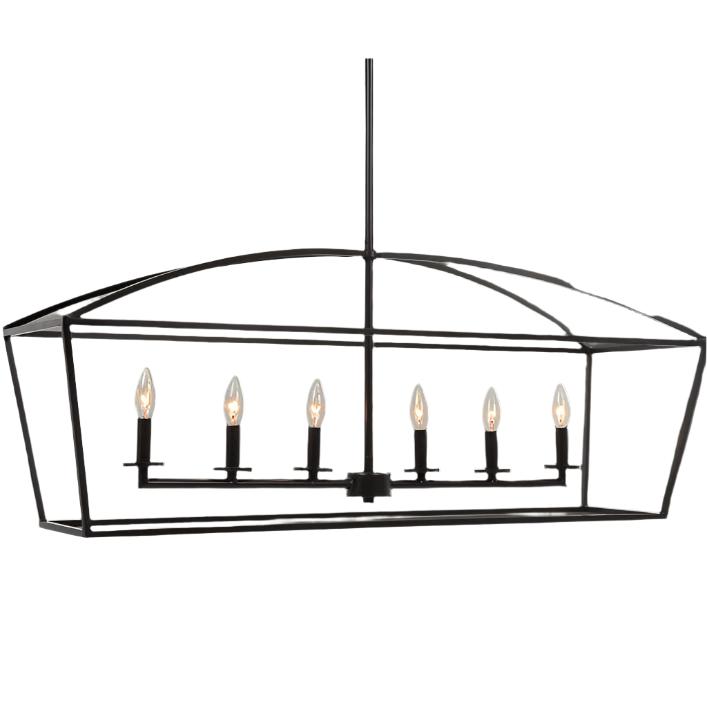 Crayton 6-Light Modern Linear Chandelier - Sleek Gold Finish for Dining Room, Kitchen Island & Living Room Lighting