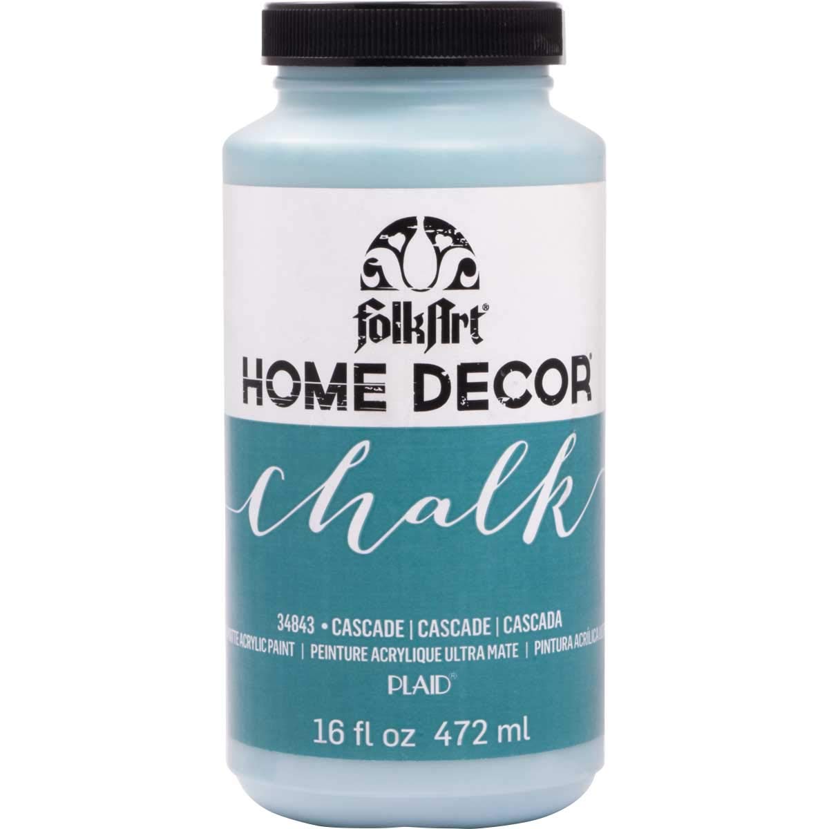 FolkArt 34843 Chalk Furniture & Craft Paint - 16 oz (473ml) Multi-Surface Paint for DIY Home Decor, Wood, Metal & Fabric - Non-Toxic Matte Finish in Assorted Colors - Perfect for Upcycling Furniture, Cabinets & Craft Projects