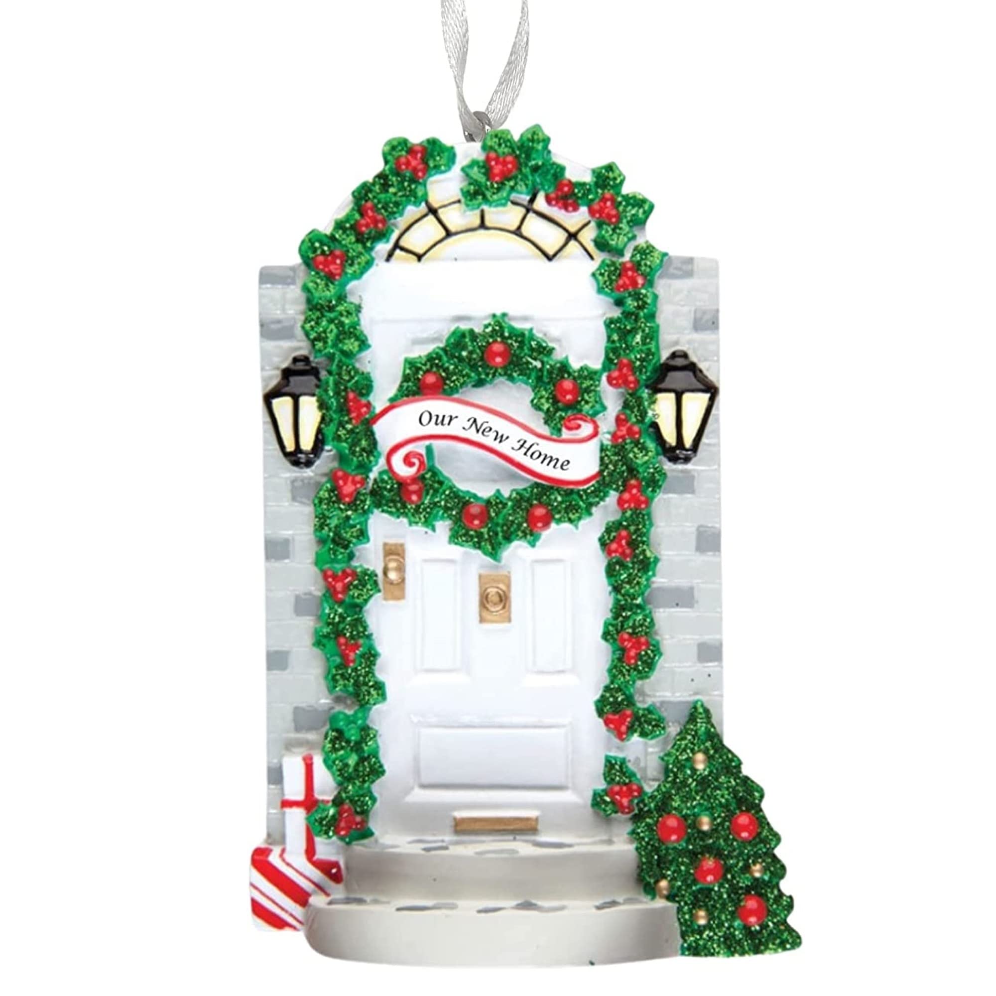2024 Personalized Christmas Ornament - Custom Handwritten Home Decoration for Apartment & House Doors - Free Name Customization - Perfect for Holiday Front Door Decor & Gift Giving