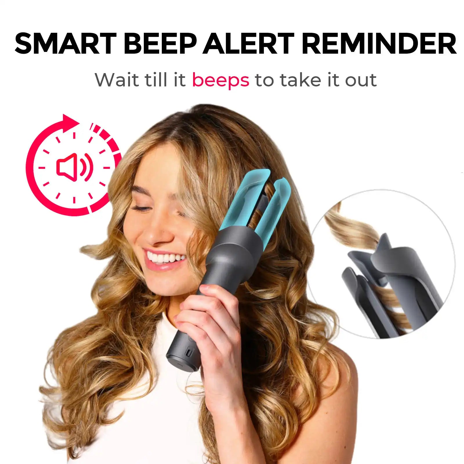 TYMO CURLPRO Grey Hair Styling Iron - Professional Ceramic Curling Wand for Long, Short & Medium Hair - Perfect for Home & Salon Use