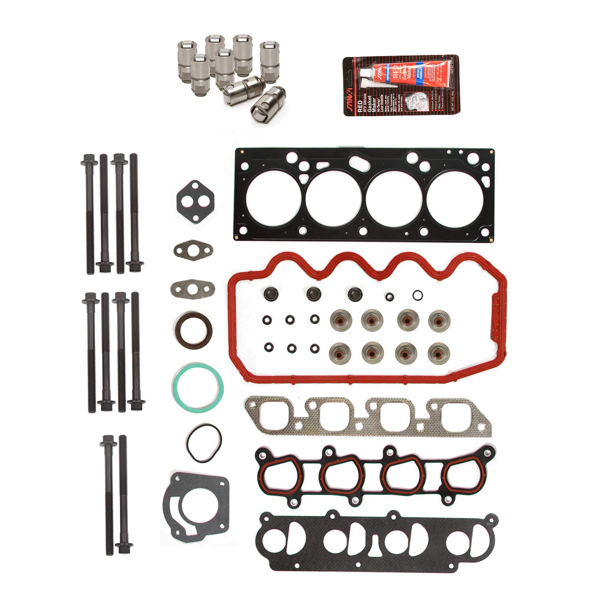 MA-4216956339 Head Gasket Set with Head Bolts & Lifters - Compatible with 2000-2004 Ford Focus 2.0L SOHC 8V VIN P - Engine Repair & Maintenance Kit for Improved Performance