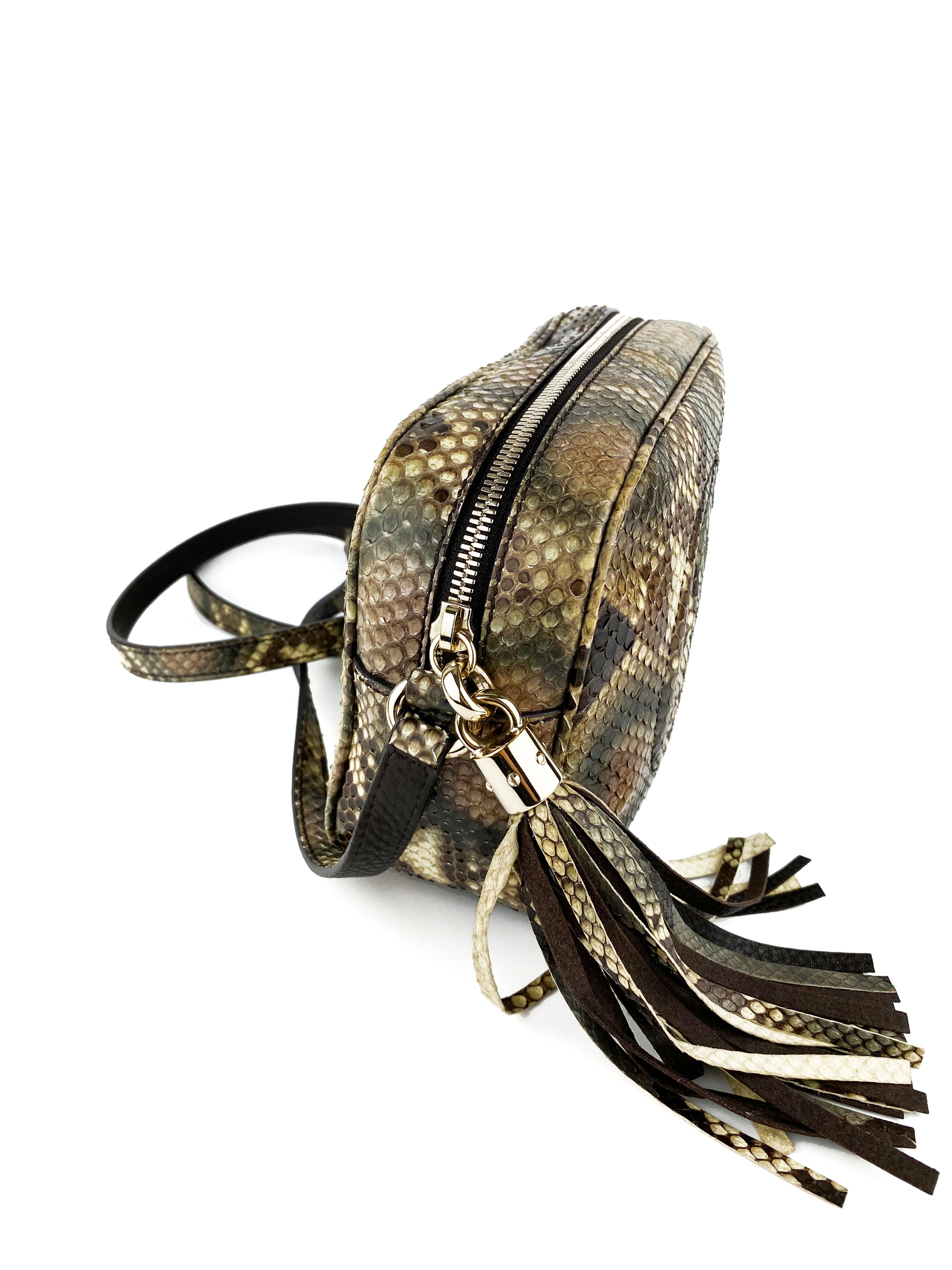 Authentic Gucci Snakeskin Small Soho Disco Crossbody Bag - Luxury Designer Handbag for Women, Perfect for Night Out, Party & Date Night