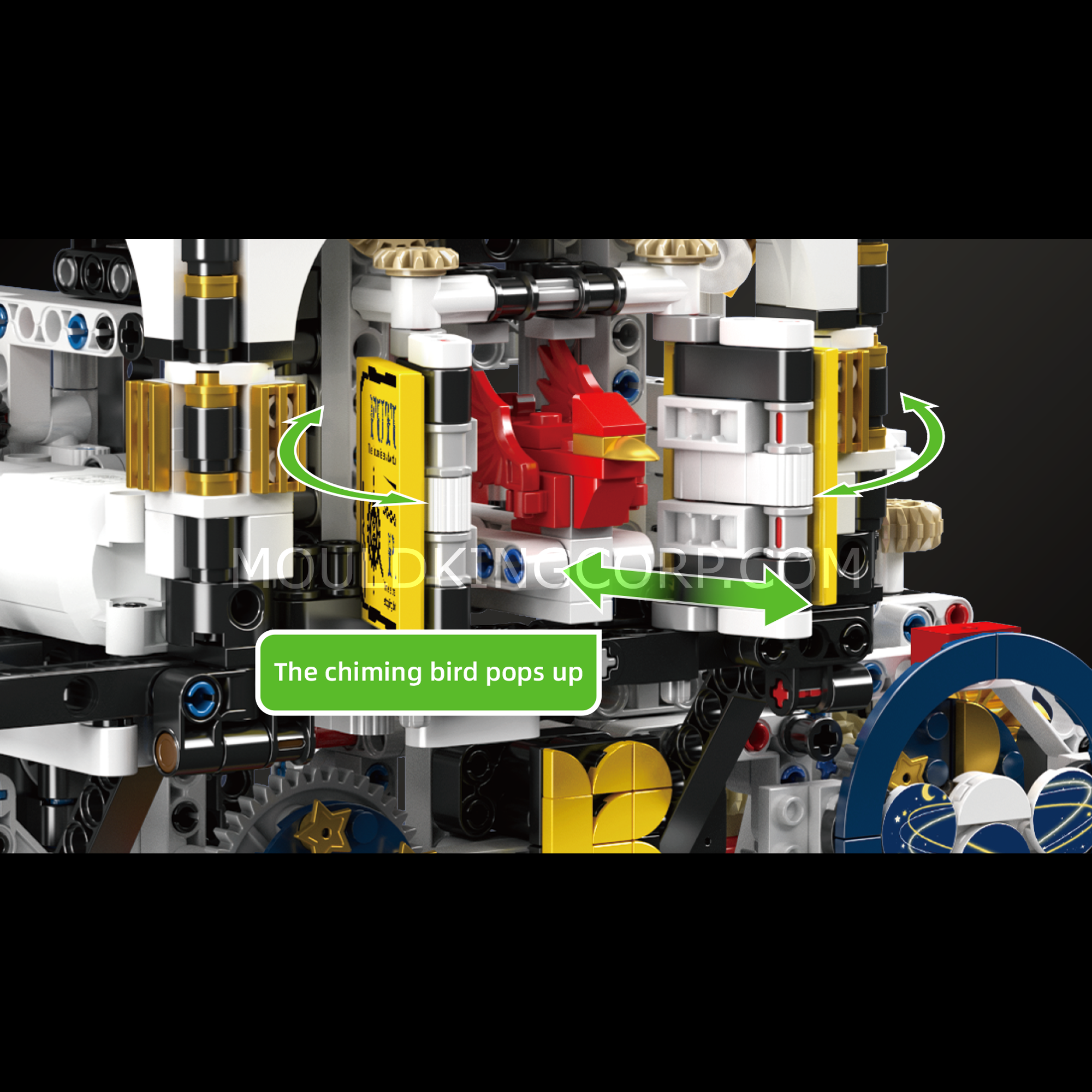 Mould King 10159 Cyberpunk Mechanical Clock Building Set - 3,181 Pieces STEM Toy for Adults & Teens | DIY Model Kit for Home Office Decor & Gift for Collectors