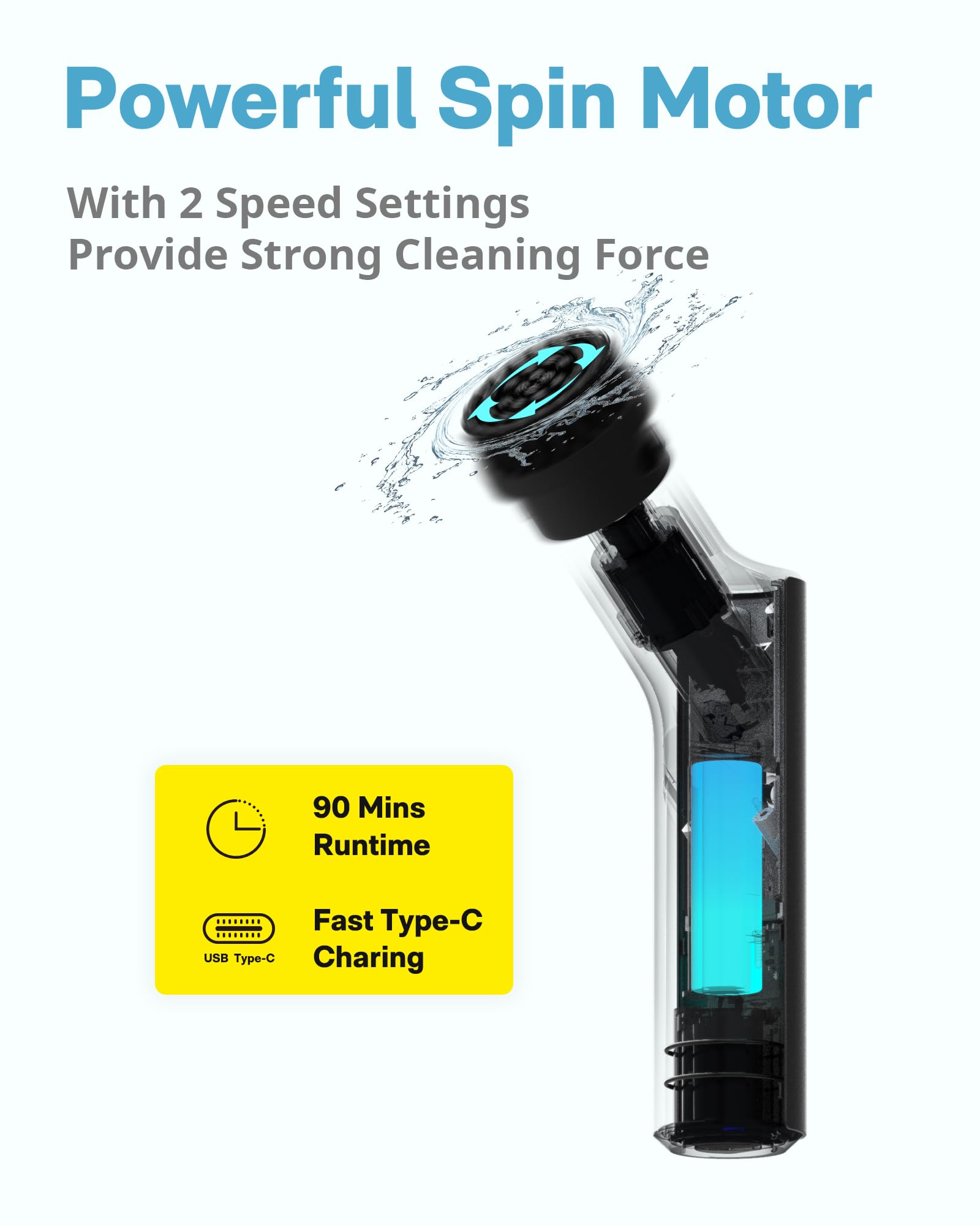 HOTO Replacement Brush Heads for Electric Spin Scrubber - 1 Pack Cordless Power Cleaning Dome Brush Accessories, Compatible with HOTO Electric Scrubber Only - Perfect for Bathroom, Shower, Kitchen & Floor Cleaning
