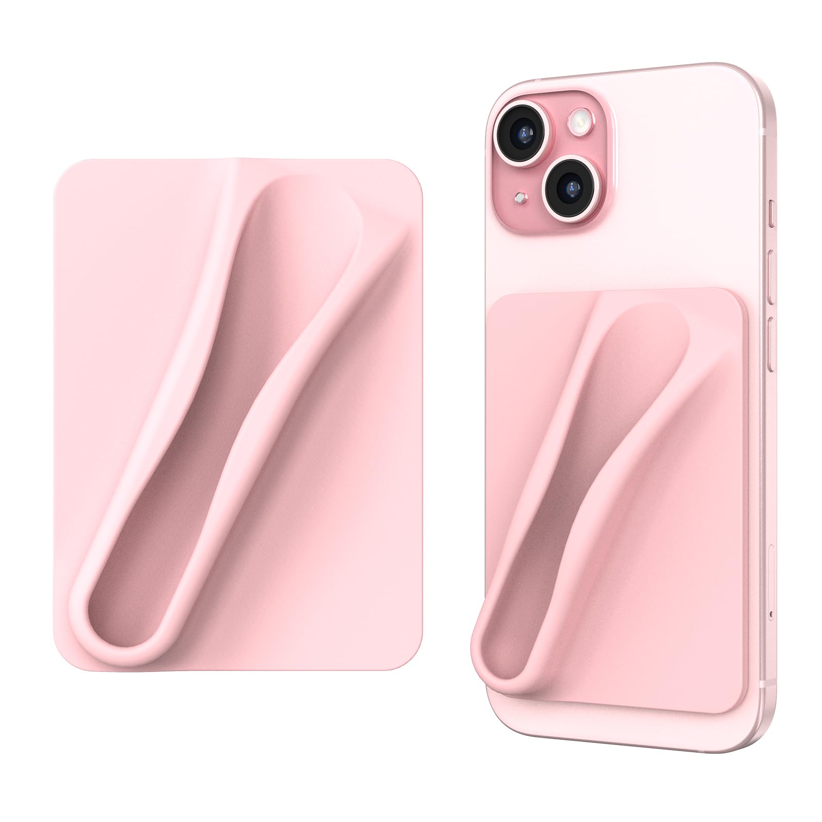 DOB SECHS Silicone Lipstick Holder for iPhone & Android - Stick On Phone Case Accessory, Pink - Perfect for Makeup Touch Ups & Hands-Free Phone Use While Driving or Working