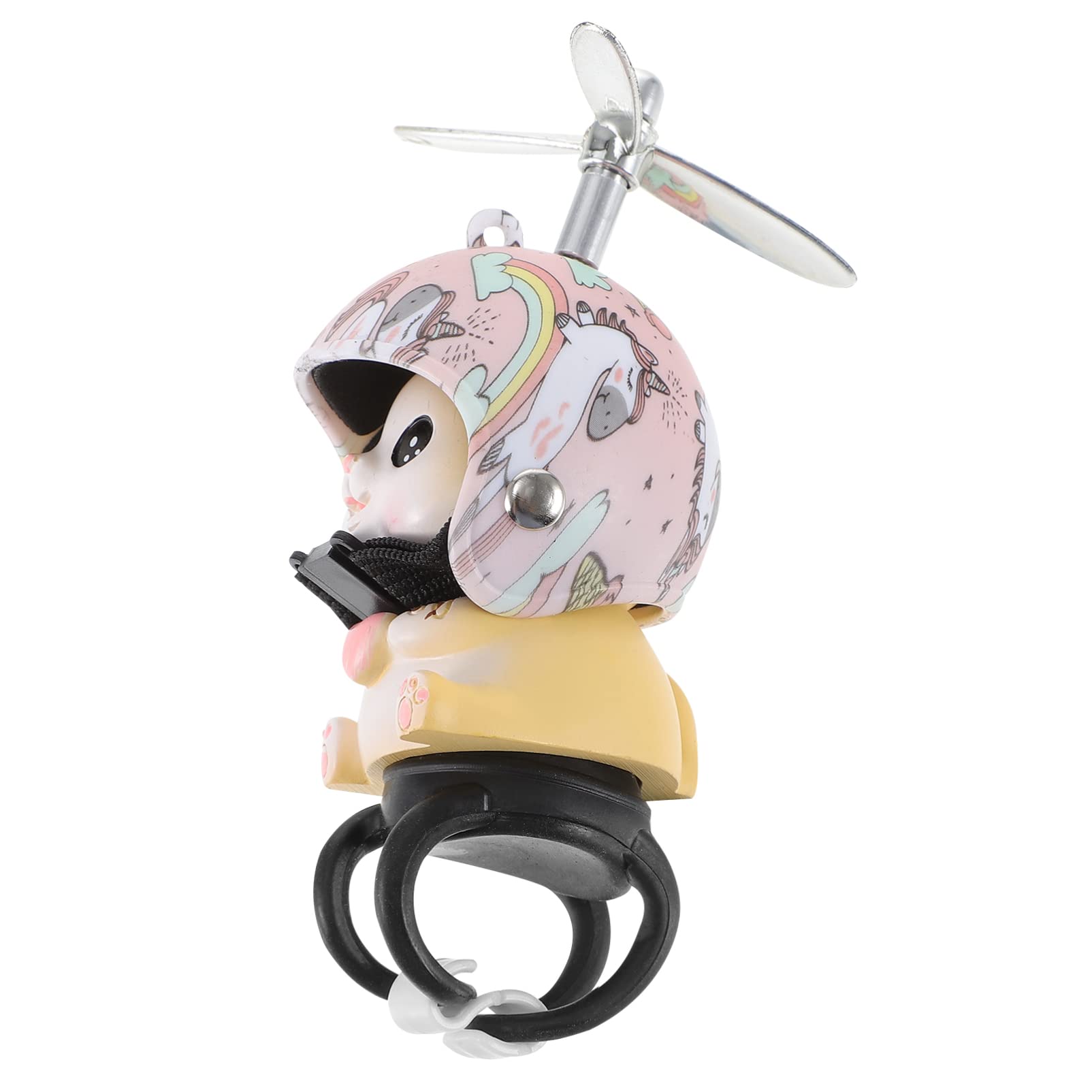 Funny Resin Cat Toy Car Dashboard Ornament with Spinning Propeller Helmet - Cute Cat Bicycle Horn Toy for Kids, Toddlers & Adults - Perfect for Car Decor, Outdoor Cycling & Gifts