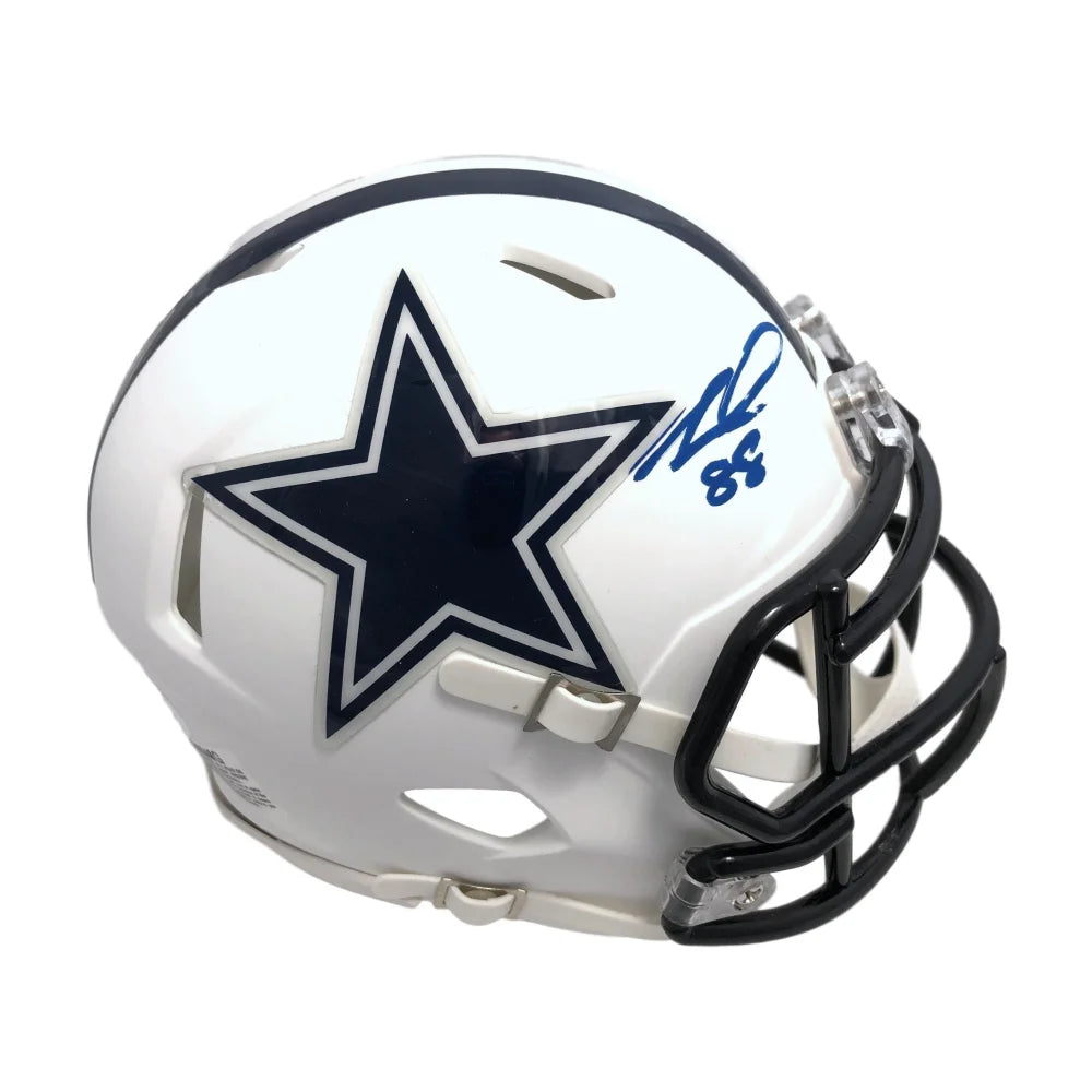 Authentic Ceedee Lamb Signed Dallas Cowboys White Matte Mini Helmet with JSA Certificate - Perfect for NFL Fans, Collectors & Sports Memorabilia Displays