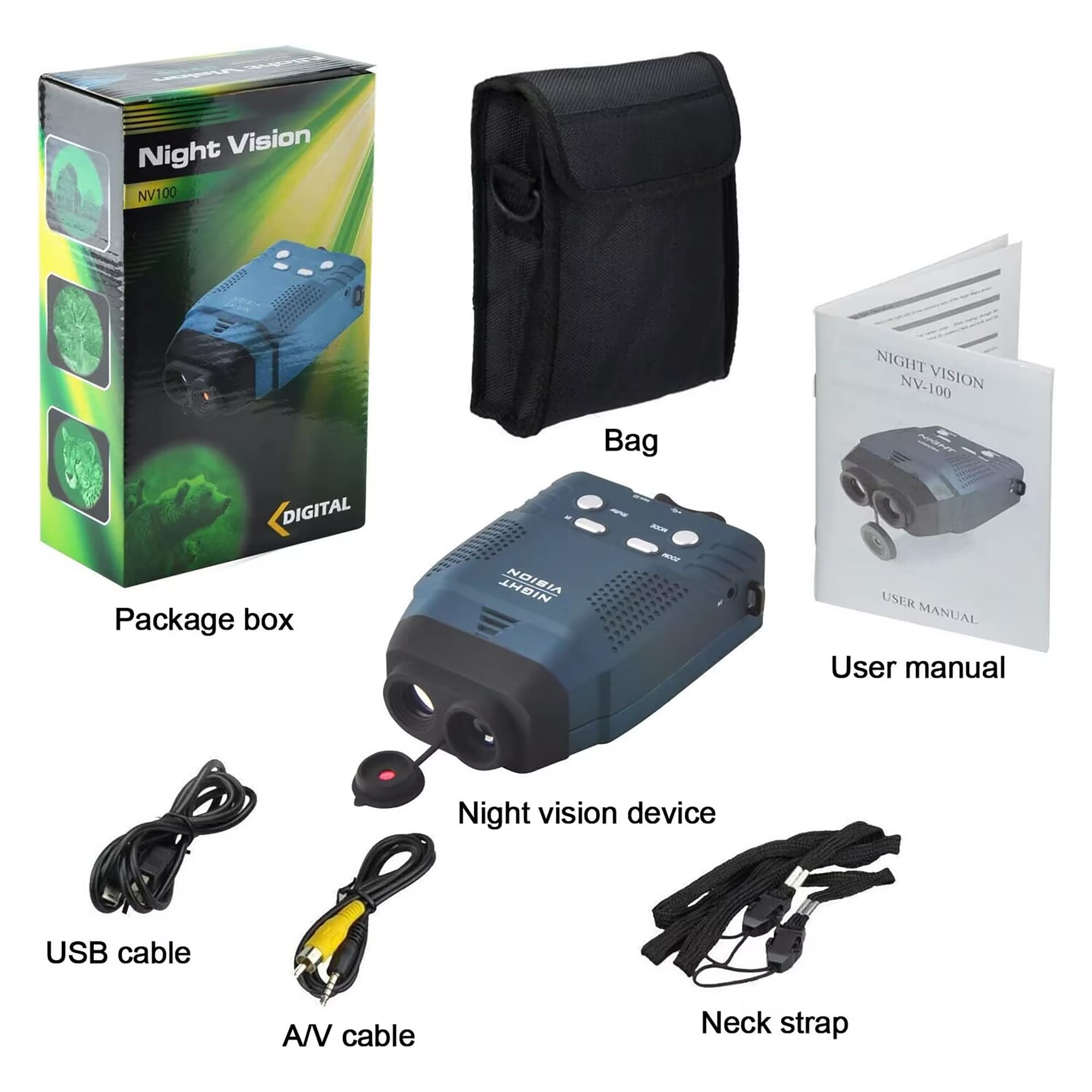 Astromania HD Portable Digital Night Vision Monocular with Micro SD Card - Record Videos & Images for Hunting, Wildlife Observation, and Nighttime Security