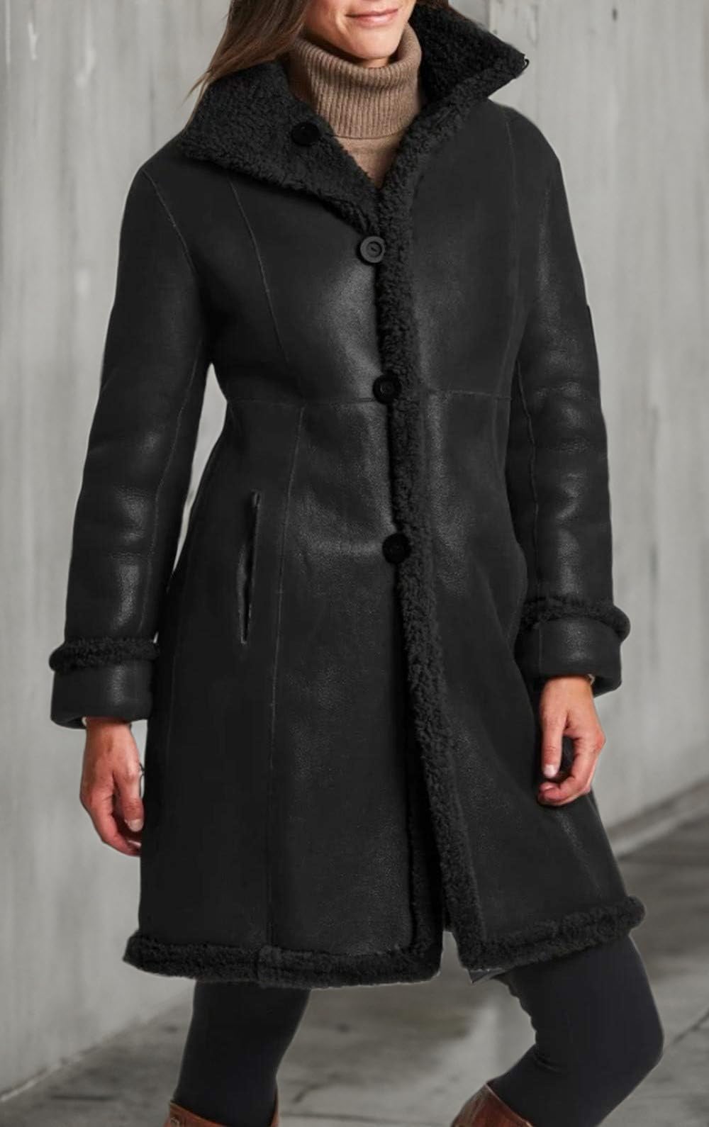 Blingsoul Women's Real Lambskin Hooded Leather Jacket - Winter Coats for Women | Warm & Stylish Outerwear for Cold Weather, Casual Outings & Fashion Streetwear