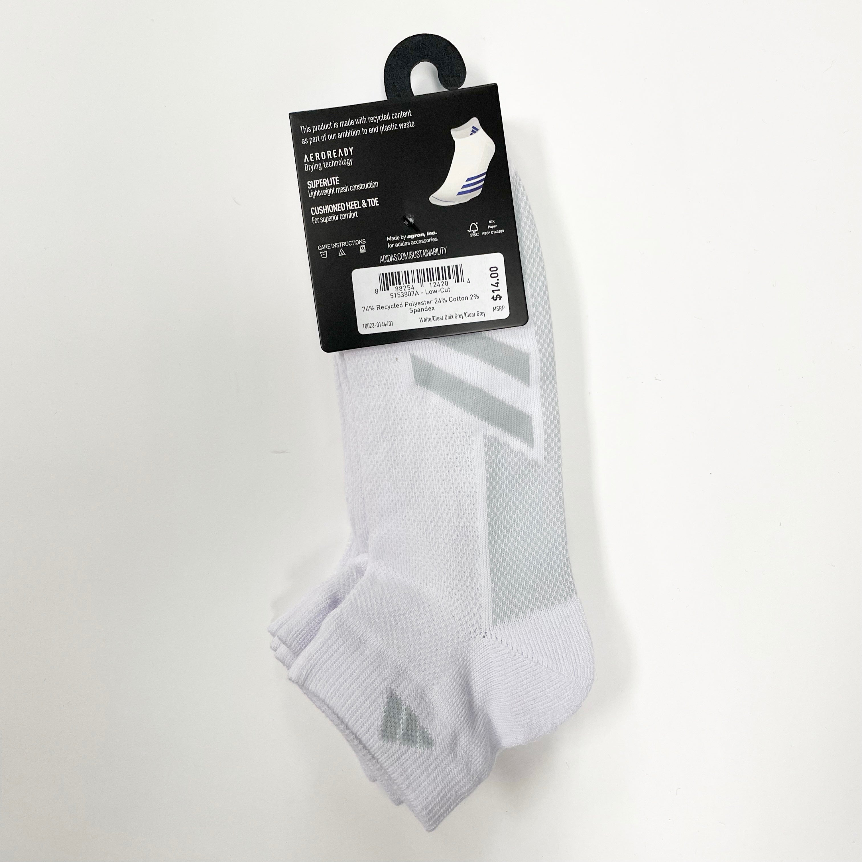 Adidas Men's Superlite Low Cut Socks - 3 Pack for Running, Gym & Everyday Comfort