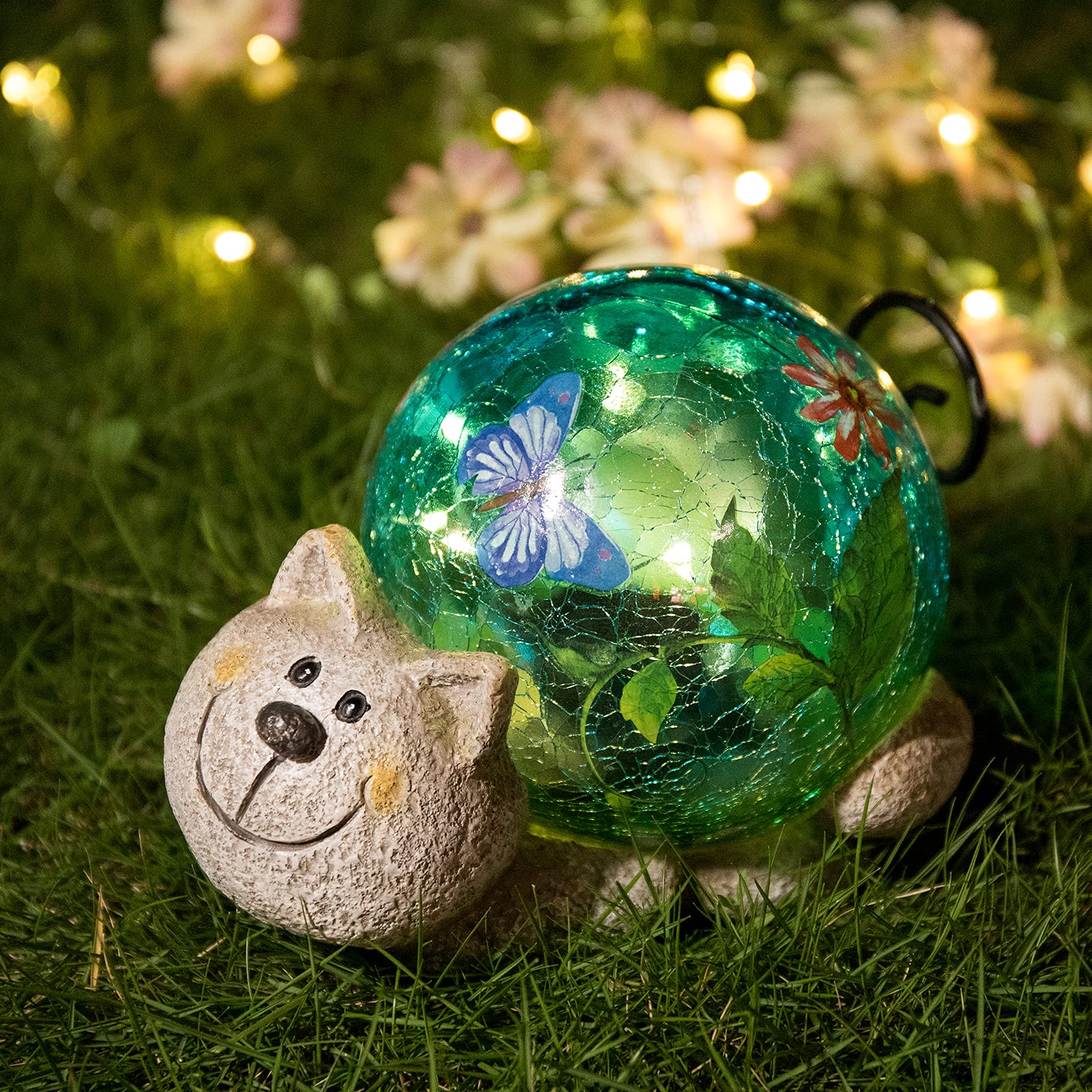 Solar-Powered Garden Statues & Cat Ornaments - Outdoor Solar Lights for Lawn, Yard, Patio Decor | Weather-Resistant Garden Sculptures for Nighttime Illumination & Landscape Enhancement