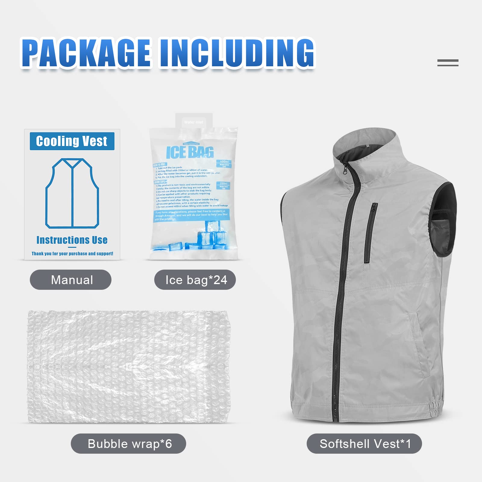 Cooling Vest for Men & Women - Reusable Ice Vest with 24 Ice Packs for Hot Weather - Waterproof & Breathable for Outdoor Work, Sports & Summer Activities