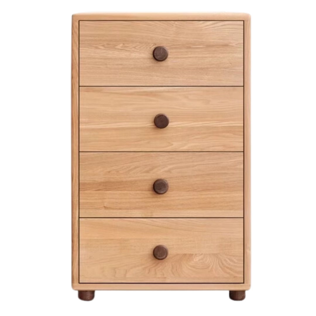 Oak Solid Wood Kids Dresser with 3 Drawers - Natural Wood Chest of Drawers for Nursery & Bedroom - Sturdy Storage Cabinet for Clothes, Toys & Baby Essentials