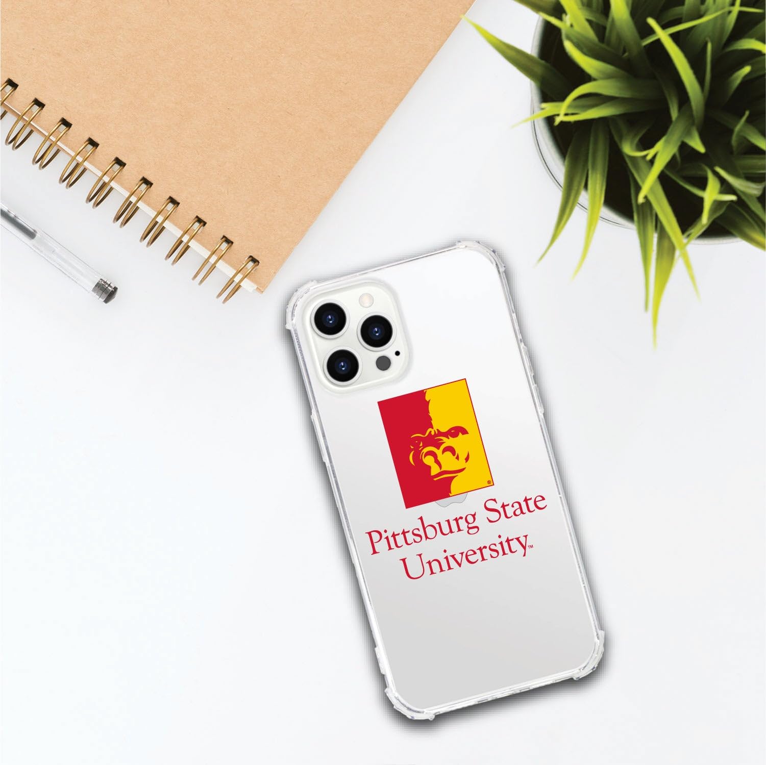 OTM Essentials Durable Phone Case for iPhone 13 Pro - Shockproof Tough Edge Protection, Classic White Design | Perfect for Pittsburg State University Students & Everyday Use
