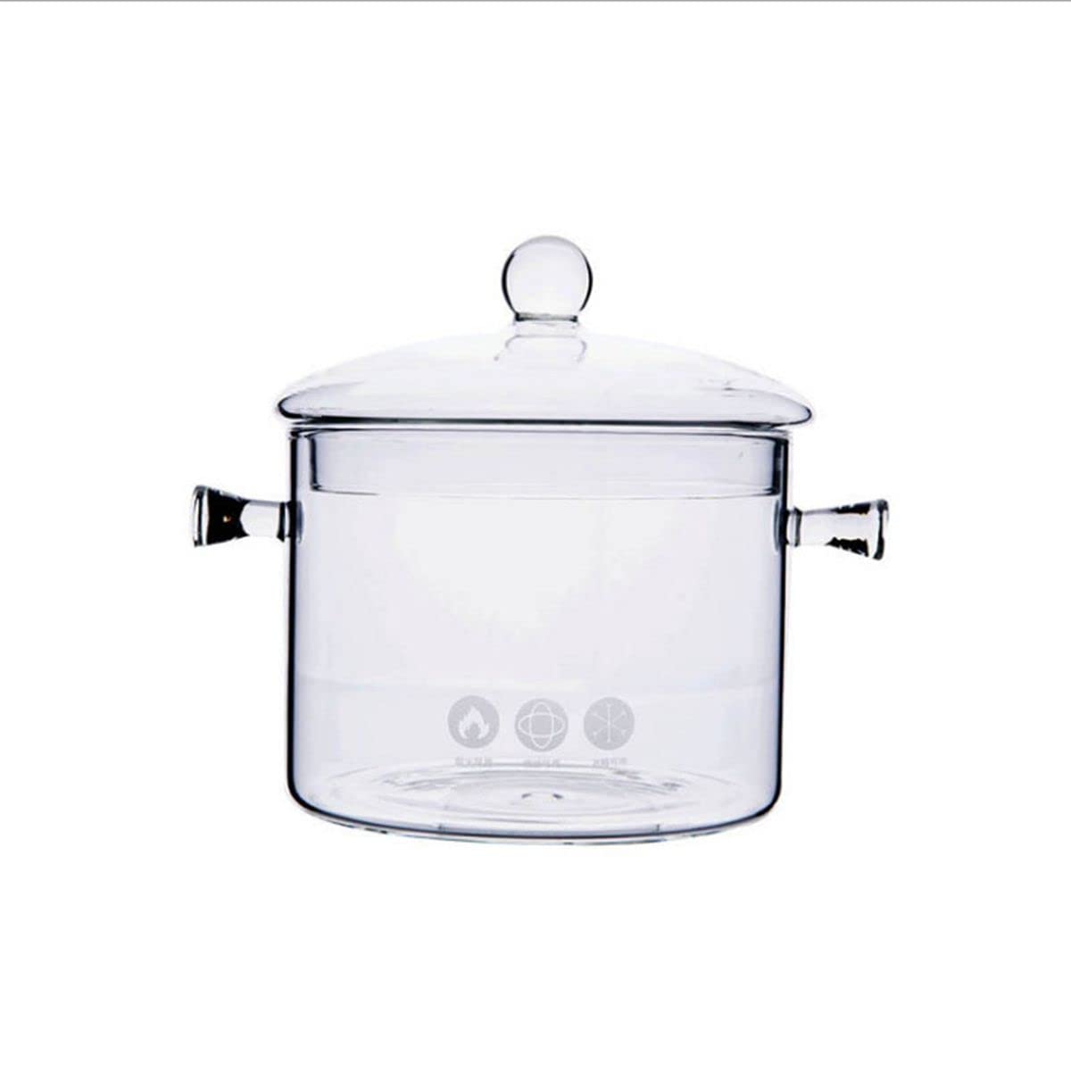 JIAXIAO Thickened Transparent Glass Saucepan & Soup Pot - Stovetop Safe, Explosion-Proof Cookware for Cooking, Salad Making & Meal Prep - Perfect for Kitchen, Camping & Dorm Use