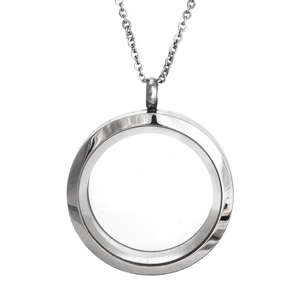 EVE'S ADDICTION Women's Personalized Charm Locket Necklace - 24 Inch Adjustable Chain - Customizable Mother's Keepsake Jewelry - Best Gift for Mom, Wife, Daughter - Perfect for Birthdays, Anniversaries & Special Occasions
