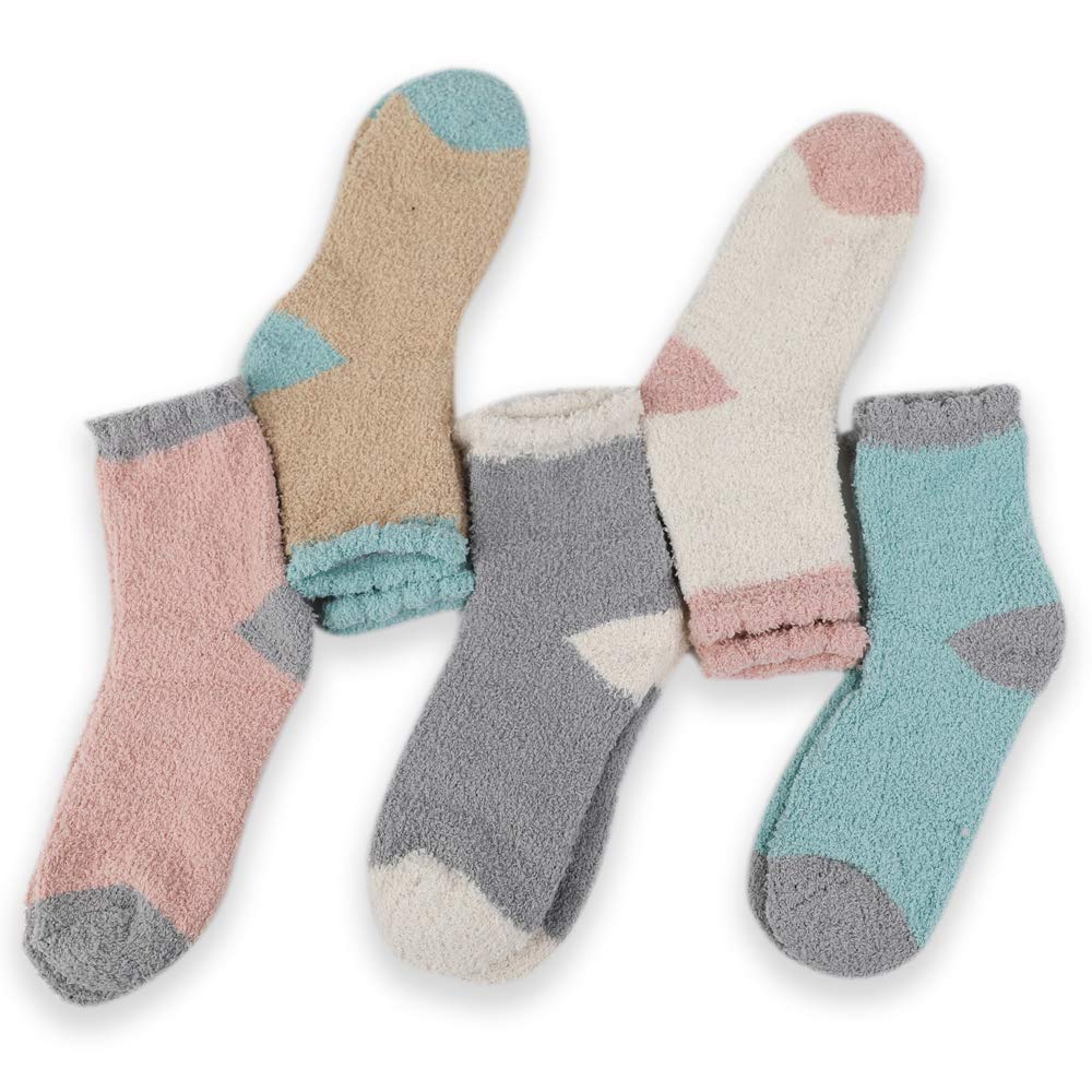 Cozy Fuzzy Slipper Socks for Women & Men - Ultra Soft Fluffy Warm Winter Socks Gift Set (4-7 Pairs) - Perfect for Home, Lounge & Cold Weather Comfort