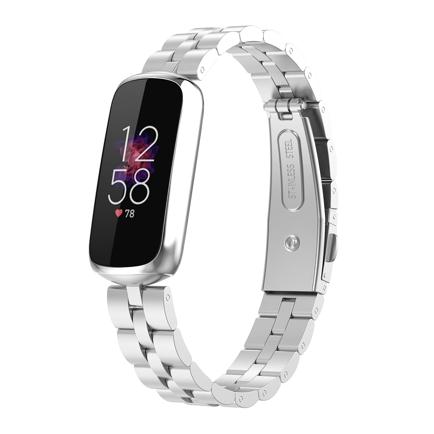 Stainless Steel Replacement Band for Fitbit Luxe - Compatible with Men & Women - Durable Metal Bracelet Strap for Luxe Smartwatch Accessories - Perfect for Workouts, Office & Everyday Wear