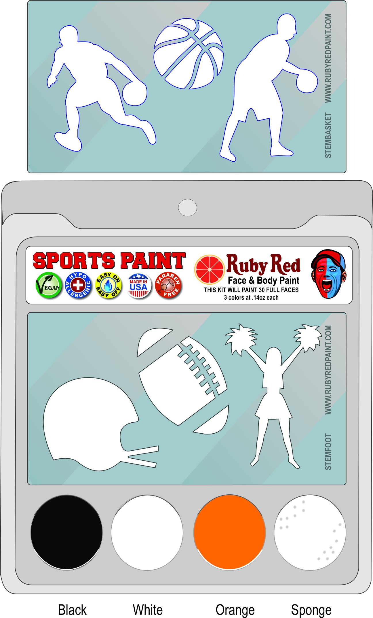 Ruby Red Face Paint Set - 2ML x 3 Colors | Oklahoma University College Sports Makeup | Perfect for Game Day, Halloween & Cosplay