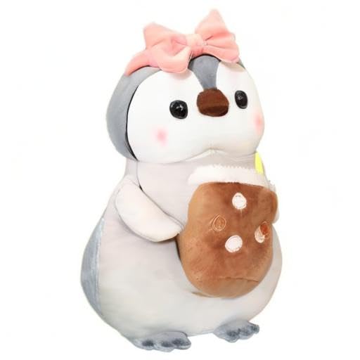 Adorable Penguin Plush Toy with Butterfly Bow - 9.8 Inch Soft Stuffed Animal, Cute Gift for Kids & Collectors | Perfect for Birthday Presents, Nursery Decor, and Cuddling Companions