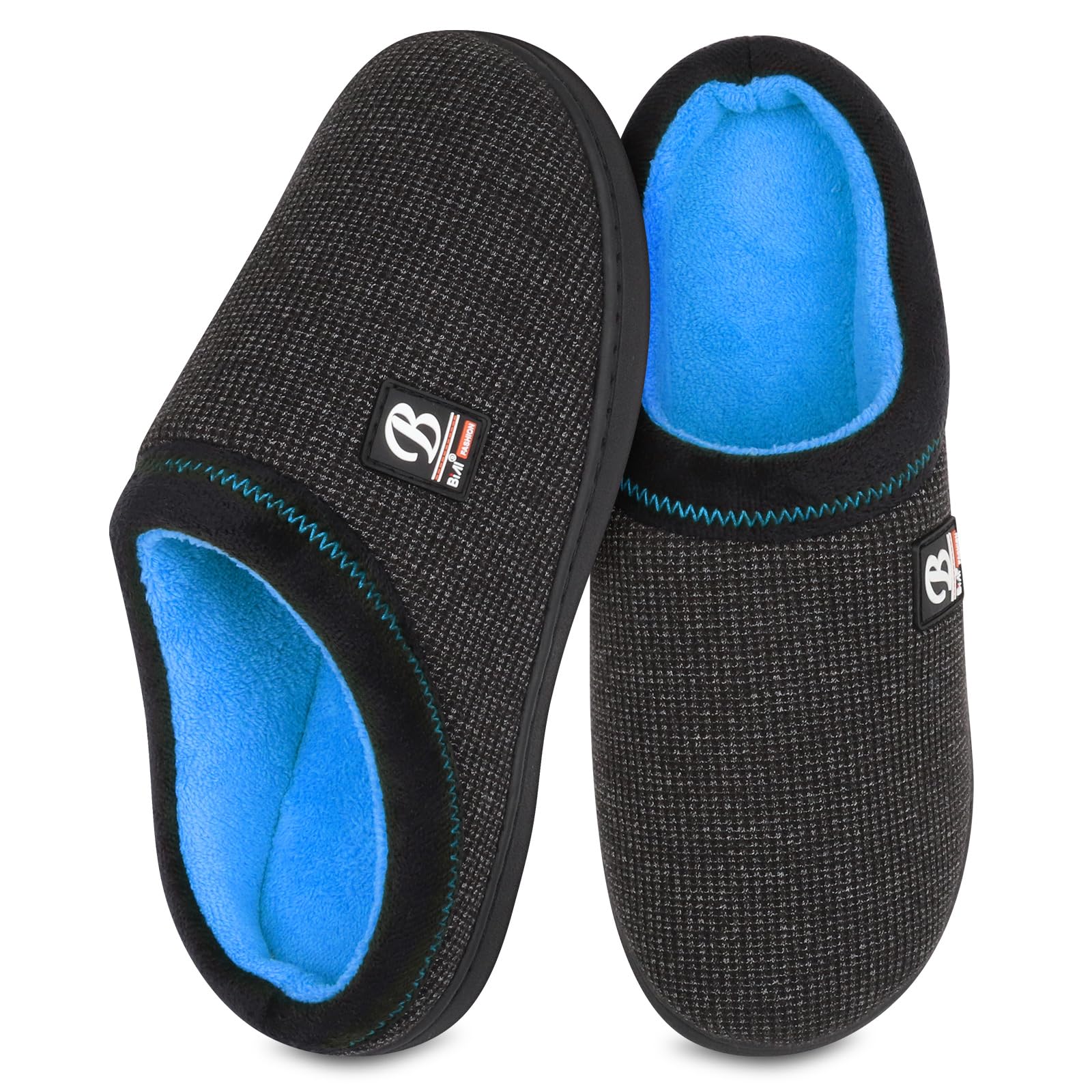 BIAL Men's Memory Foam Slippers with Anti-Slip Sole - Comfortable House Shoes for Indoor, Outdoor & Bedroom Use - Perfect for Lounging, Relaxing at Home and Quick Outdoor Errands