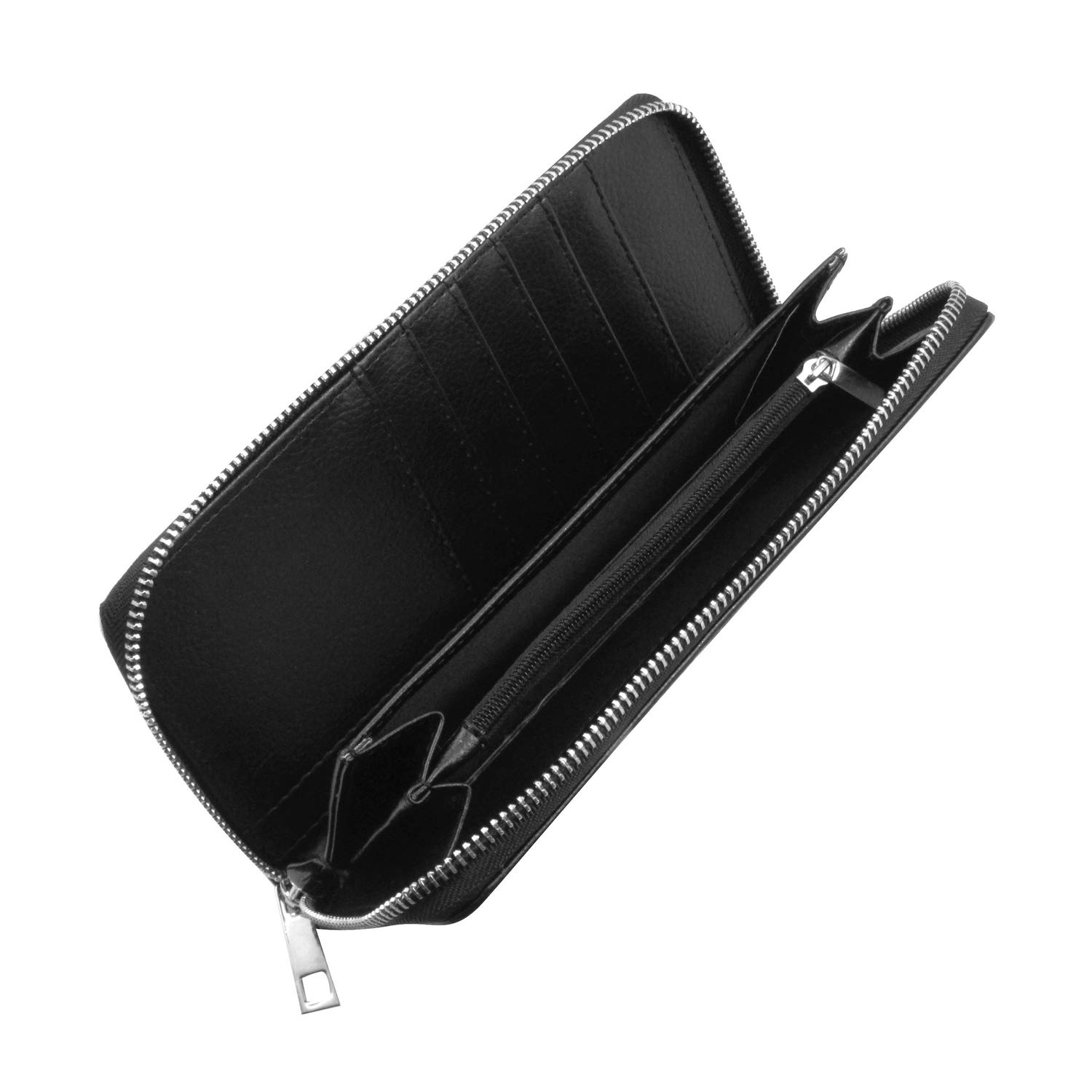 Women's RFID Blocking Zip Around Wallet & Phone Clutch with Card Organizer - Howling Night Wolf Moon Design - Perfect for Travel, Shopping & Night Out
