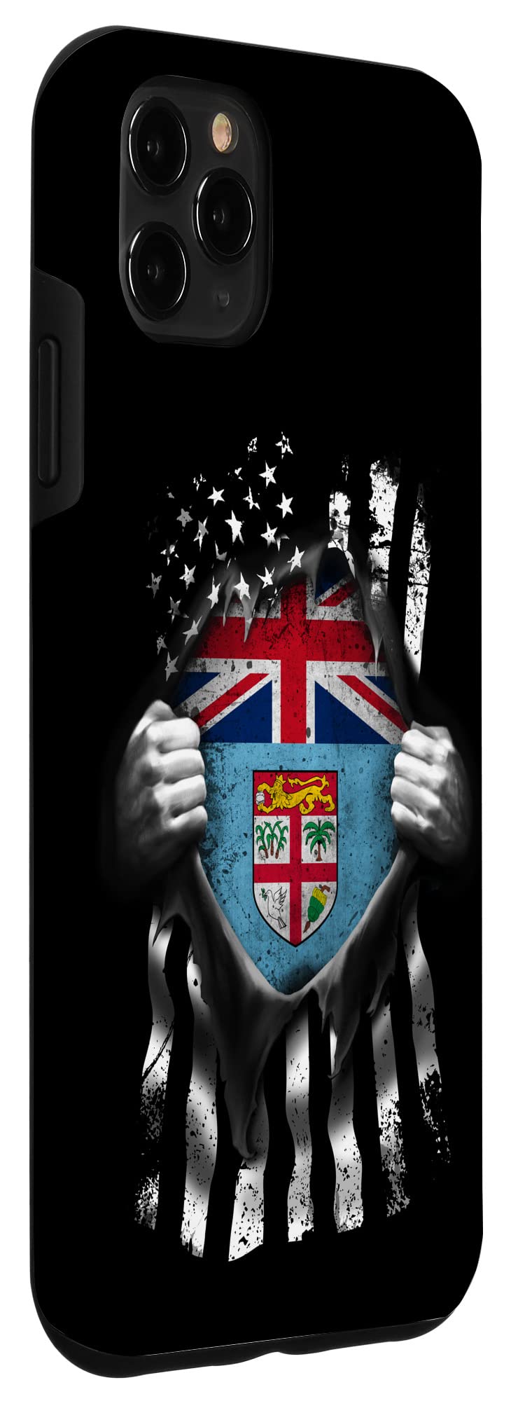 iPhone 11 Pro Max Case with Fiji & USA Flag Design - Durable Protective Cover for Fijian American Pride | Perfect for Travel, Work & Everyday Use