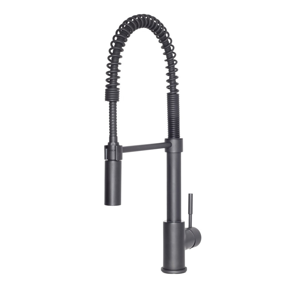ZLINE Sierra Matte Black Pull Down Spring Single Handle Kitchen Faucet - Modern Sink Faucet for Home & Restaurant Use (SRA KF MB)