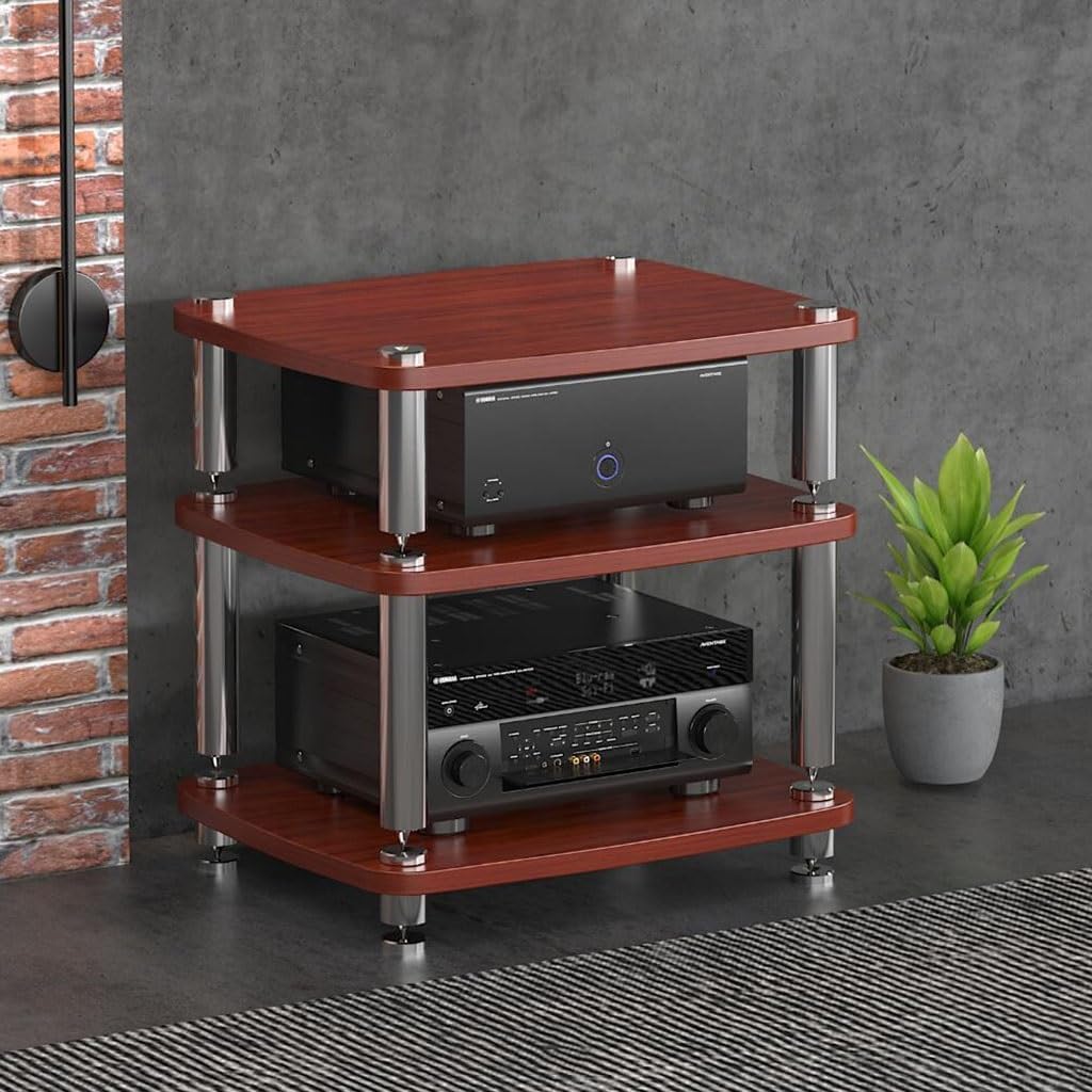Audio Cabinet Stand Record Player Rack Power Amplifier Shelf - Vinyl Record Storage Solution for Turntable & Sound System | Perfect for Home Theater, Music Studio & Living Room Audio Setup