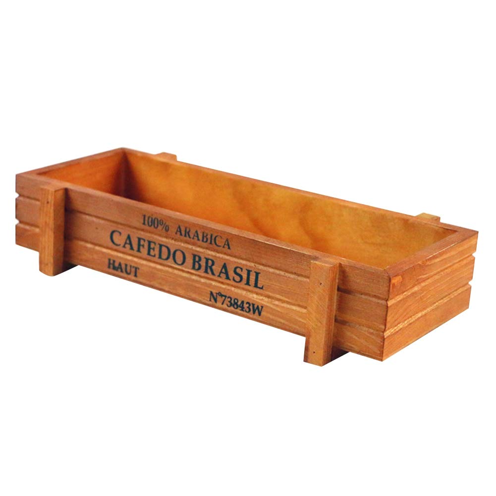 Ochine Whitewashed Wooden Planter Box - Rustic Rectangle Garden Planter for Flowers, Succulents & Herbs | Indoor & Outdoor Decorative Plant Container | Perfect for Patio, Balcony & Home Décor