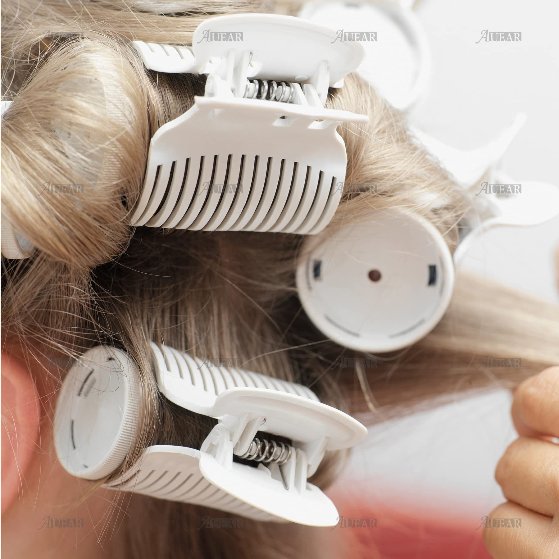 AUEAR 12 Pack Hot Roller Clips - Plastic Hair Curler Claw Clips Replacement for Women & Girls - Hair Styling Rollers Accessories for Salon, Home Use & Travel