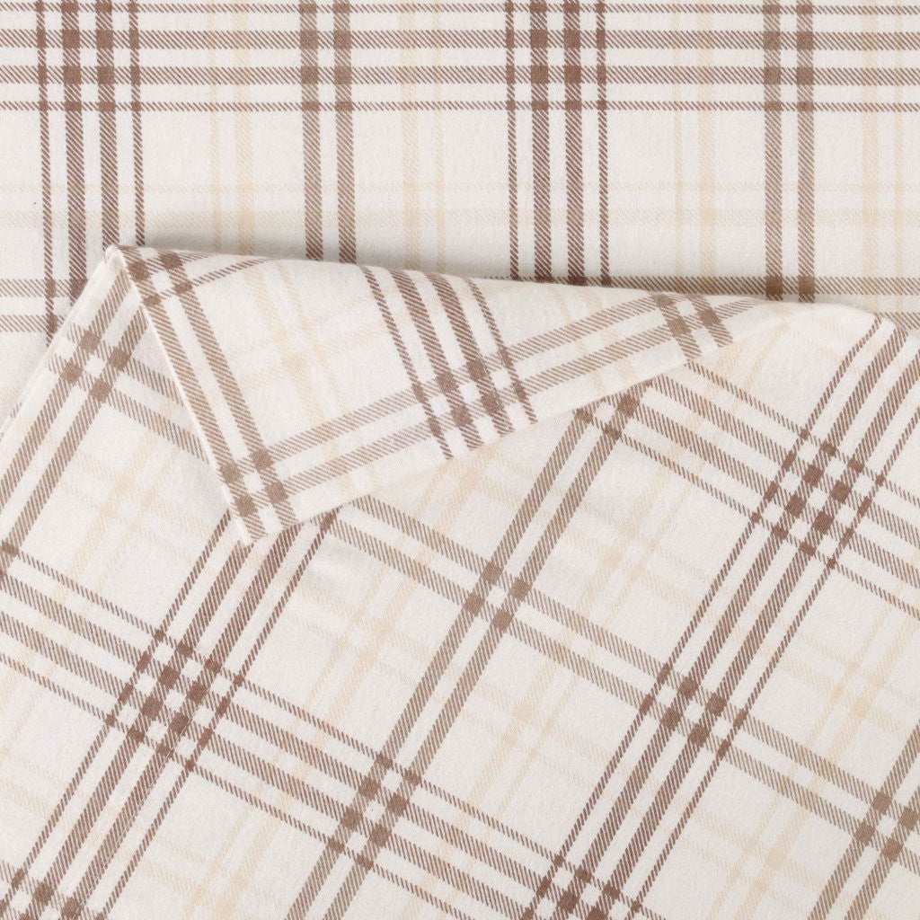 Soft Plaid Flannel Cotton Bed Sheet Set - Classic Farmhouse Style with Deep Pockets - Perfect for Cozy Winter Nights & Rustic Home Decor