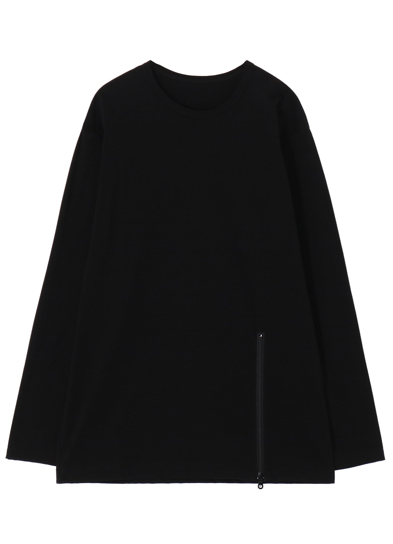 Soft Cotton Jersey Left Zipper Slit T-Shirt for Women - Trendy Casual & Streetwear Style - Perfect for Everyday Wear, Outings & Layering