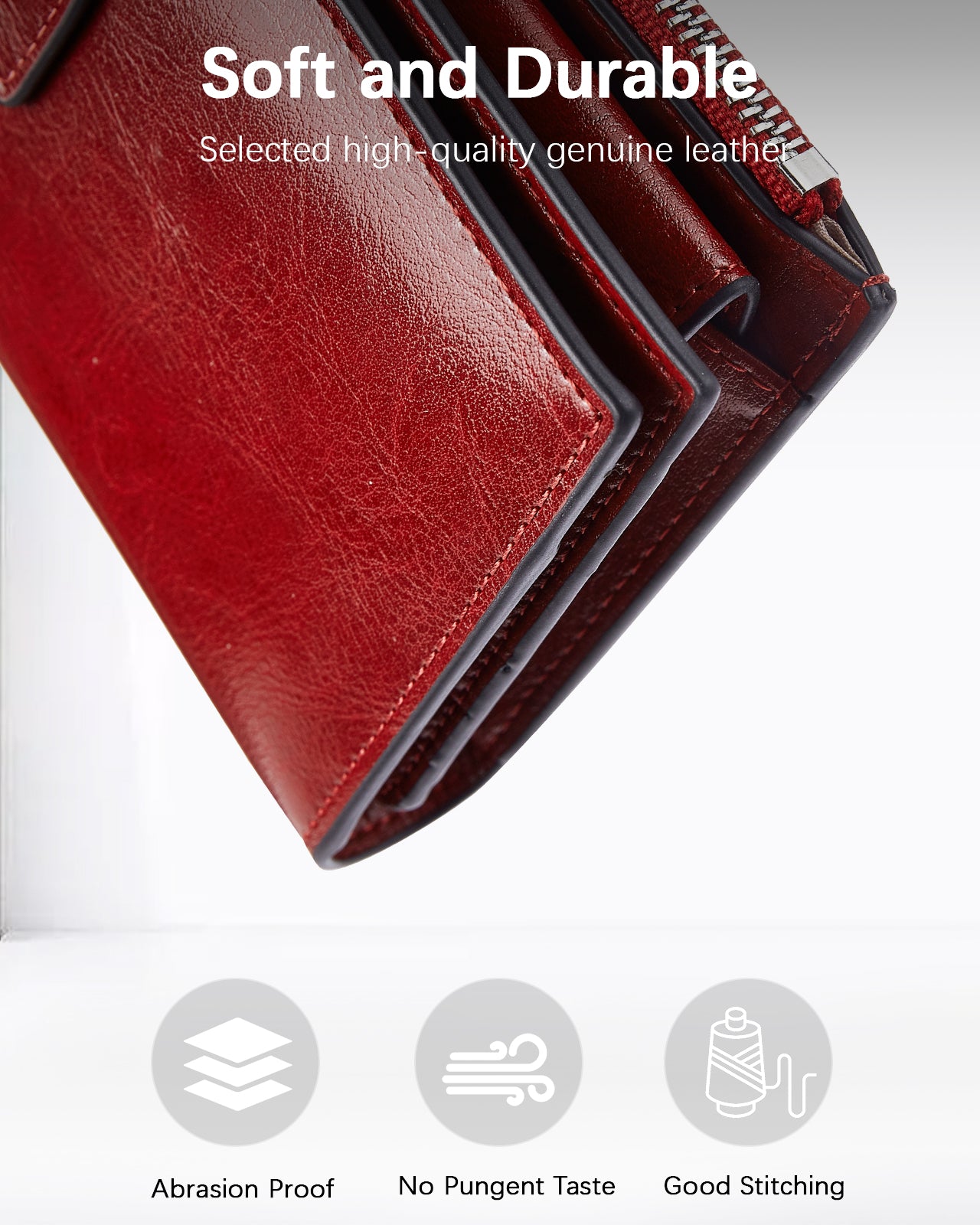 Genuine Leather RFID Blocking Wallet with Checkbook Holder - Slim Cash Clutch for Women & Men - Perfect for Travel, Business & Everyday Use